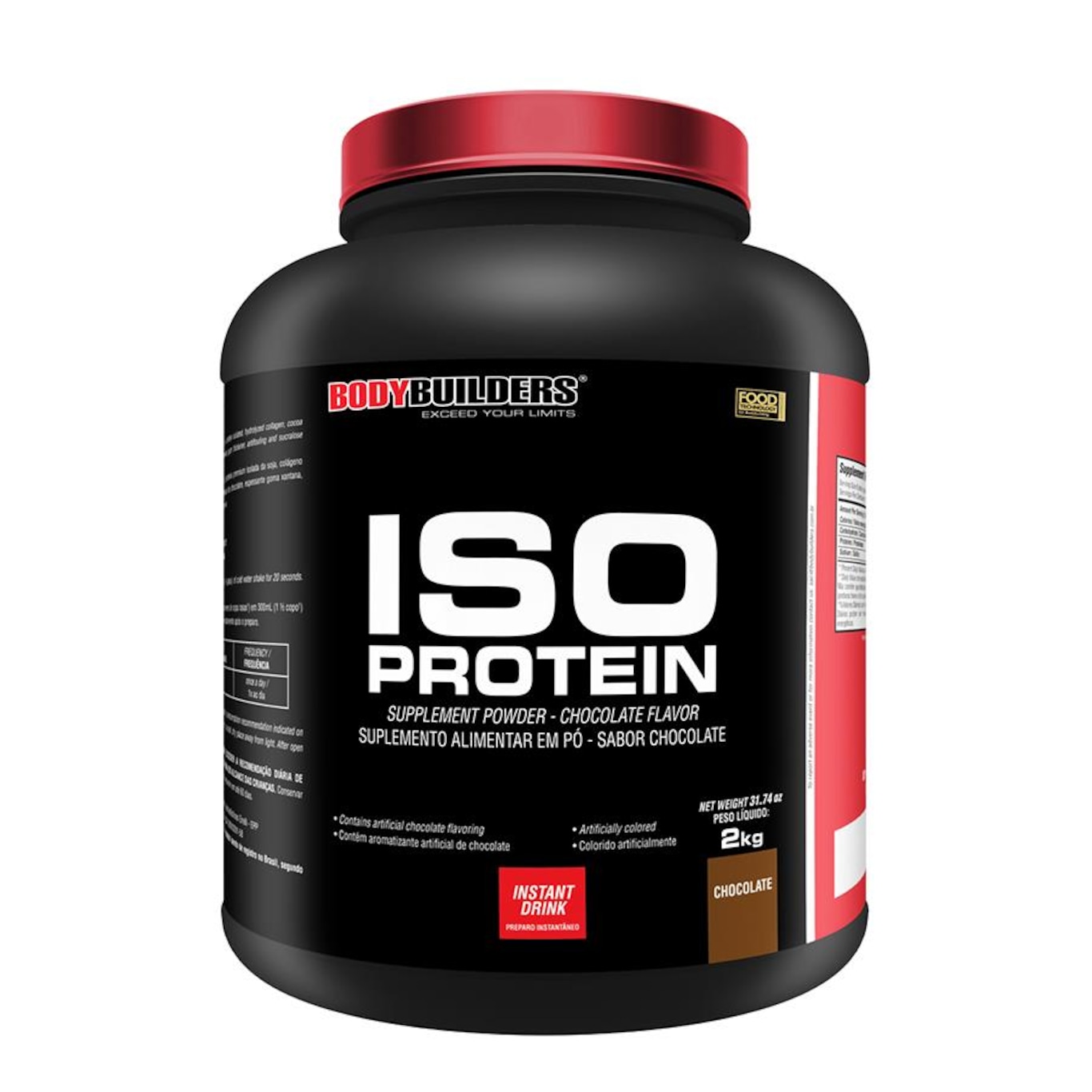 Whey Protein Isolado Bodybuilders Iso Protein Foods - Chocolate - 2kg - Foto 1