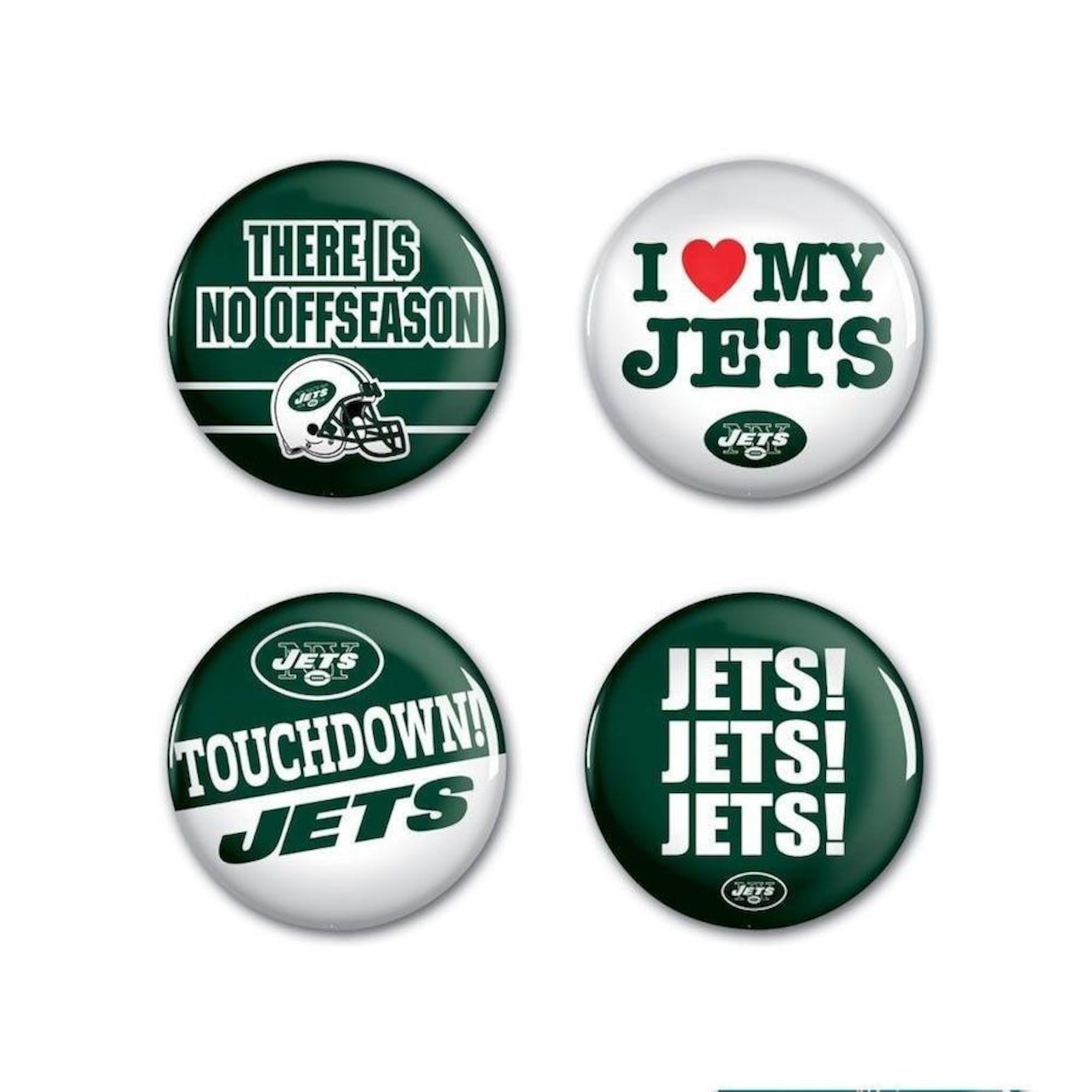 4 Bottons Pins New York Jets NFL - Foto 1