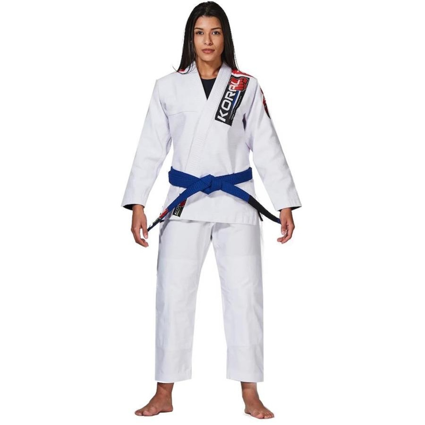 Kimono Jiu-Jitsu Koral New MKM Harmonik - Feminino - Foto 1