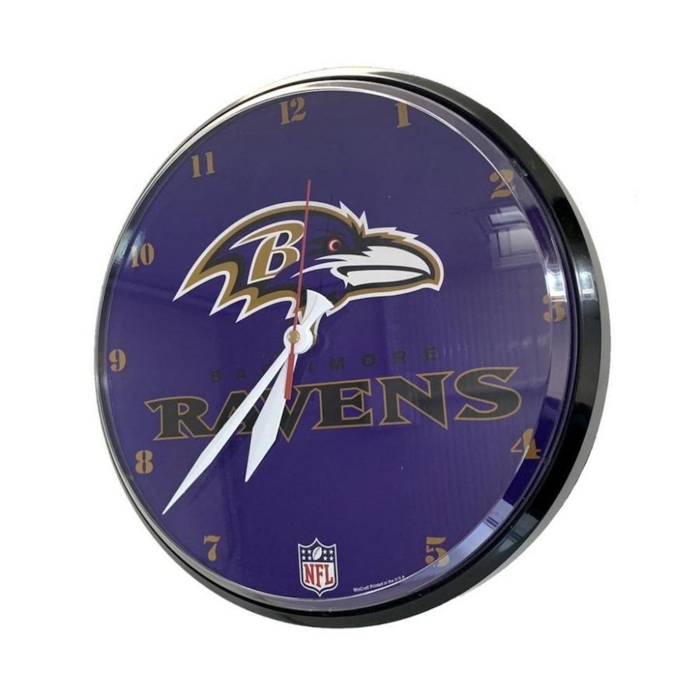 Relógio de Parede NFL Baltimore Ravens - 32cm - Foto 1