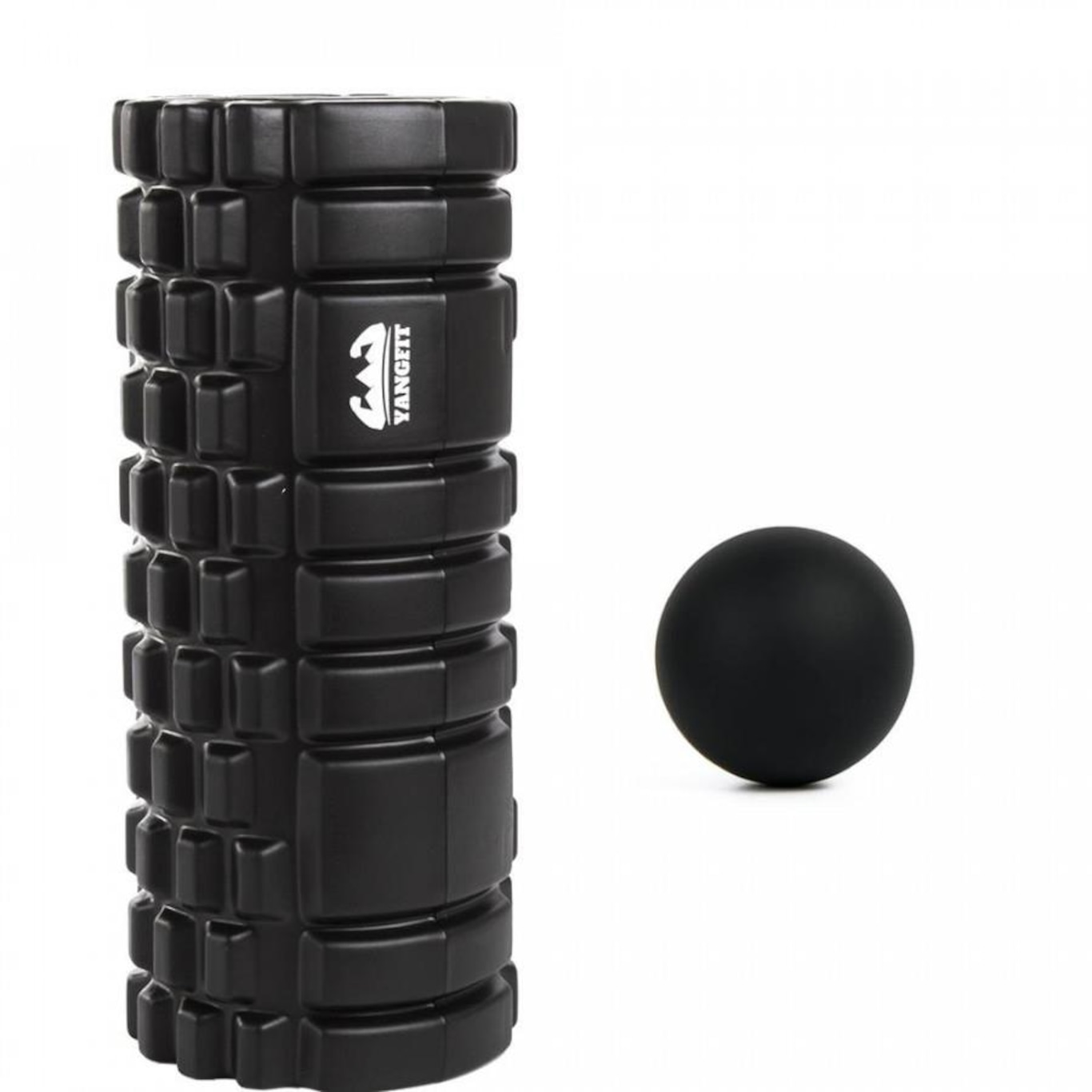 Kit Rolo Massagem Yangfit Foam Roller + Bola De Massagem Lacrosse - Foto 1