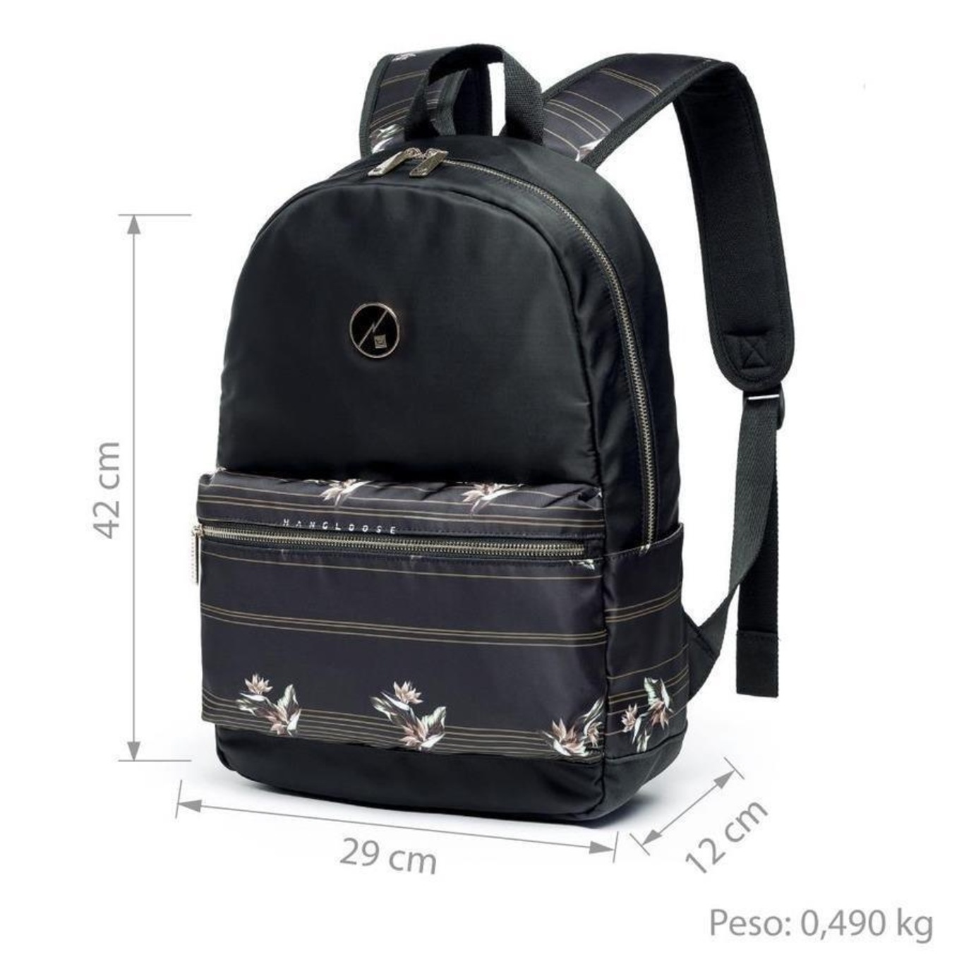 Kit Hang Loose Mochila Megy Estampa Floral - 15 Litros + Estojo - Foto 2