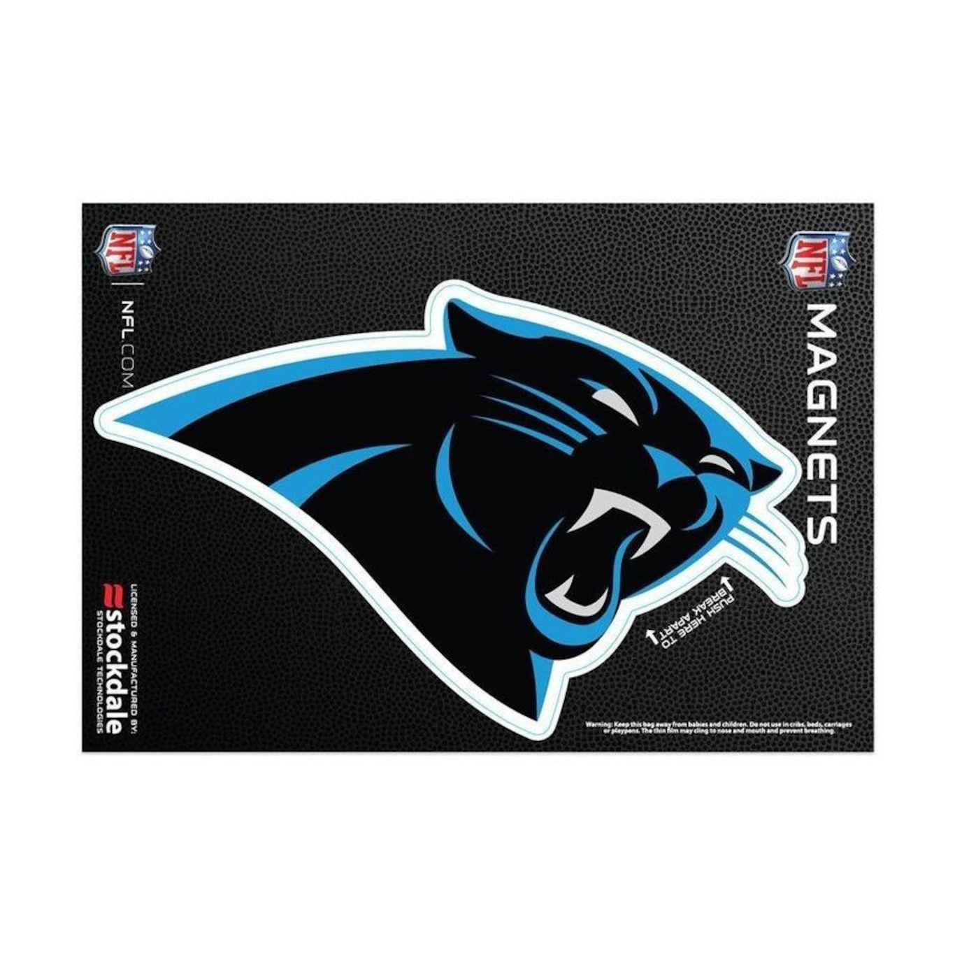 Imã Magnético Vinil Carolina Panthers NFL - 7X12cm - Foto 1