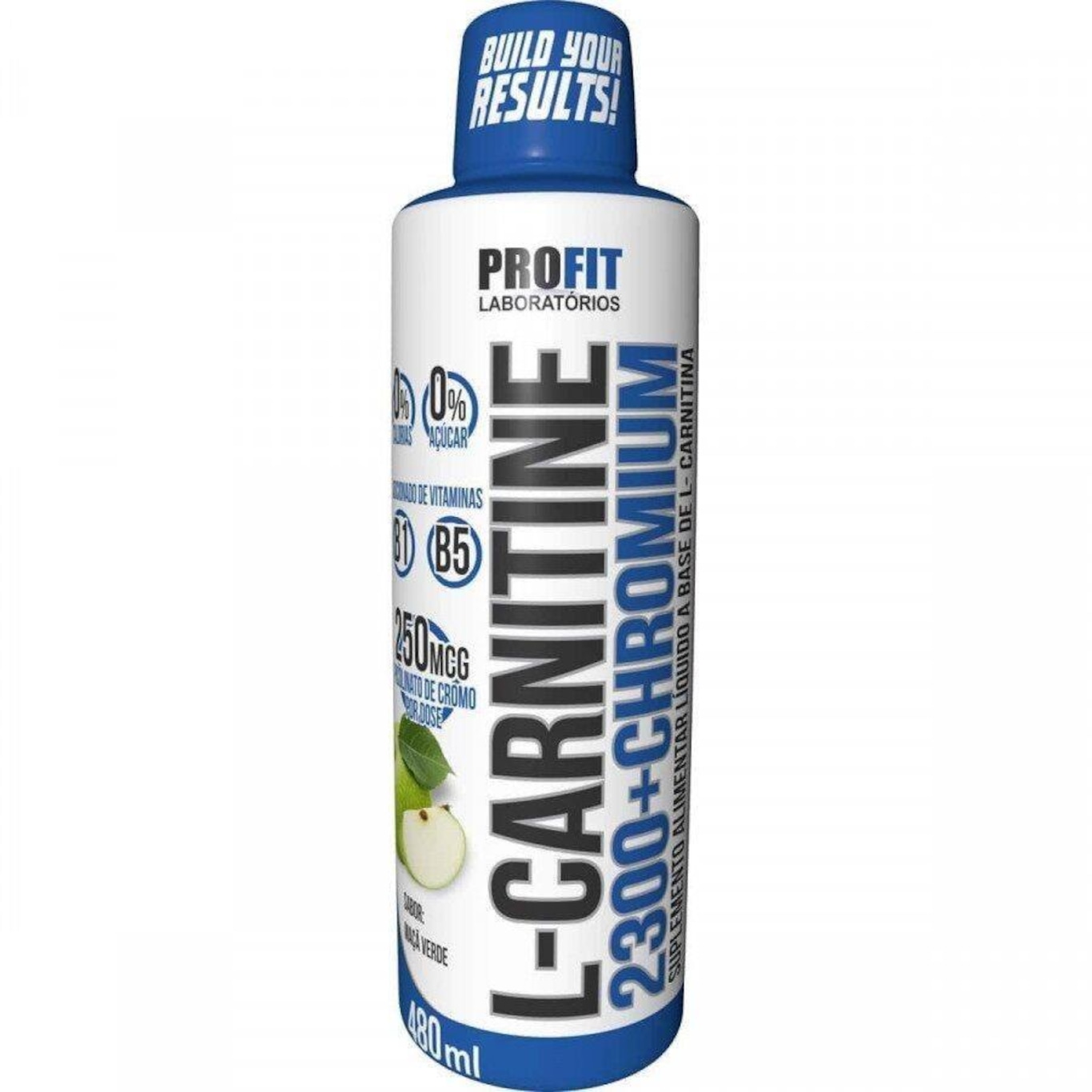 L-Carnitine ProFit 2300 + Chromium - Maçã Verde - 480ml - Foto 1