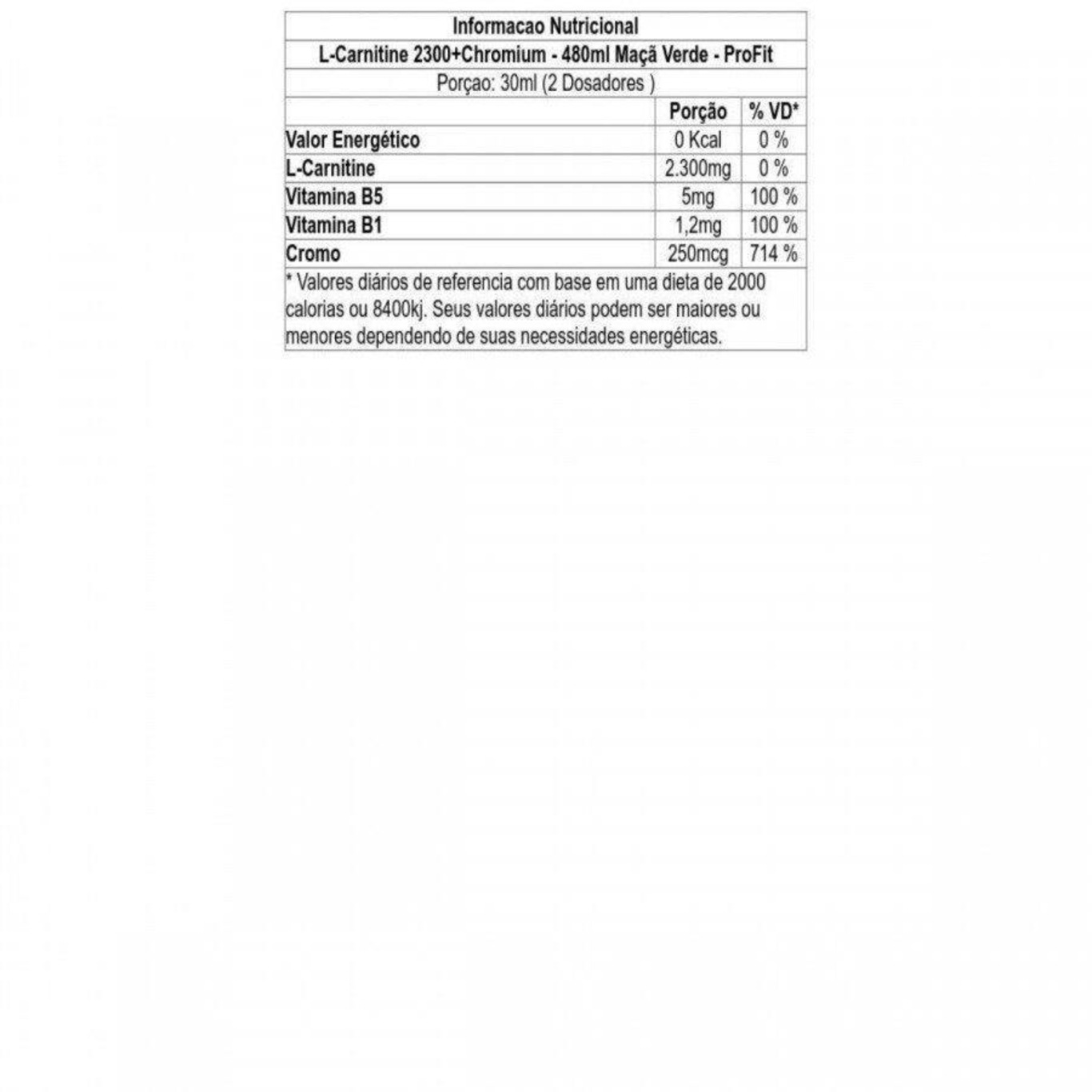 L-Carnitine ProFit 2300 + Chromium - Maçã Verde - 480ml - Foto 2