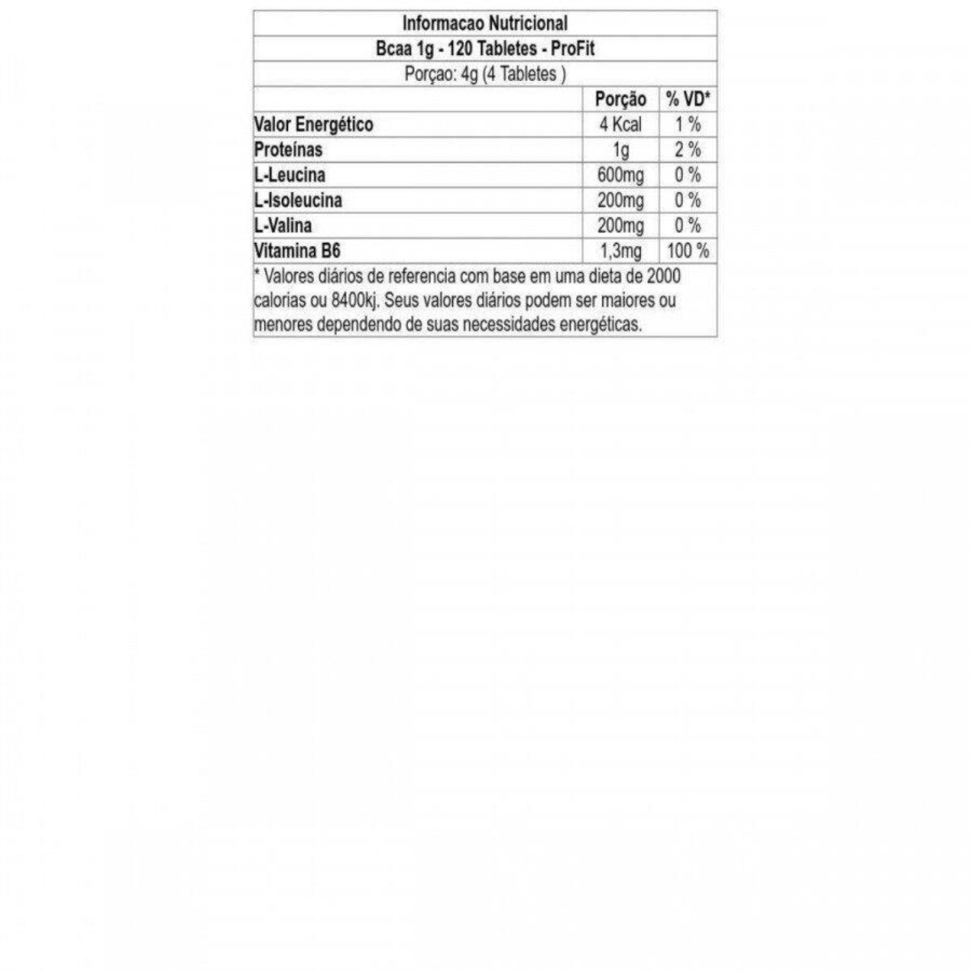 Bcaa ProFit 1g - 120 Tabletes - Foto 2