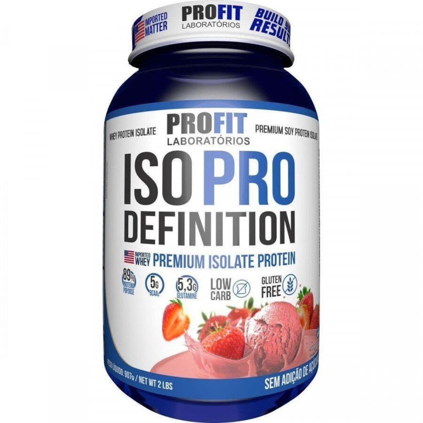 Whey Iso Pro ProFit Definition - Morango - 907g - Foto 1