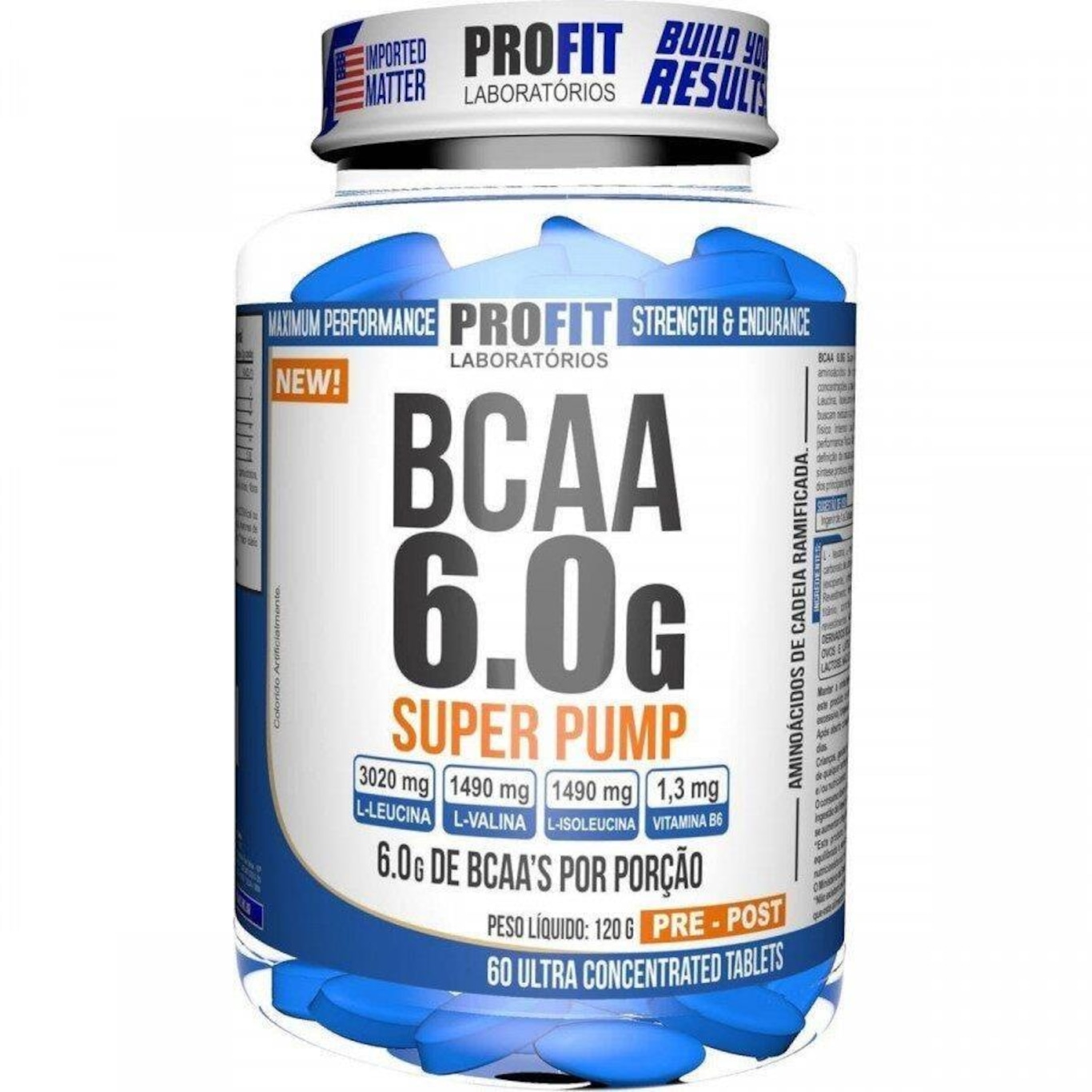 Bcaa ProFit Super Pump 6g  - 60 Tabletes - Foto 1