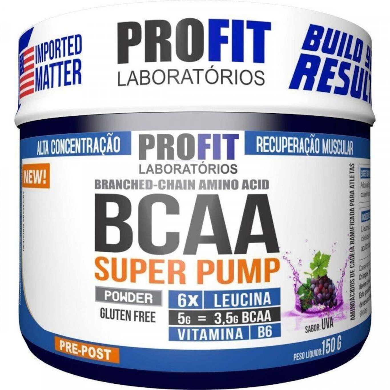 Bcaa ProFit Super Pump Powder 6:1:1 - Uva - 150g - Foto 1