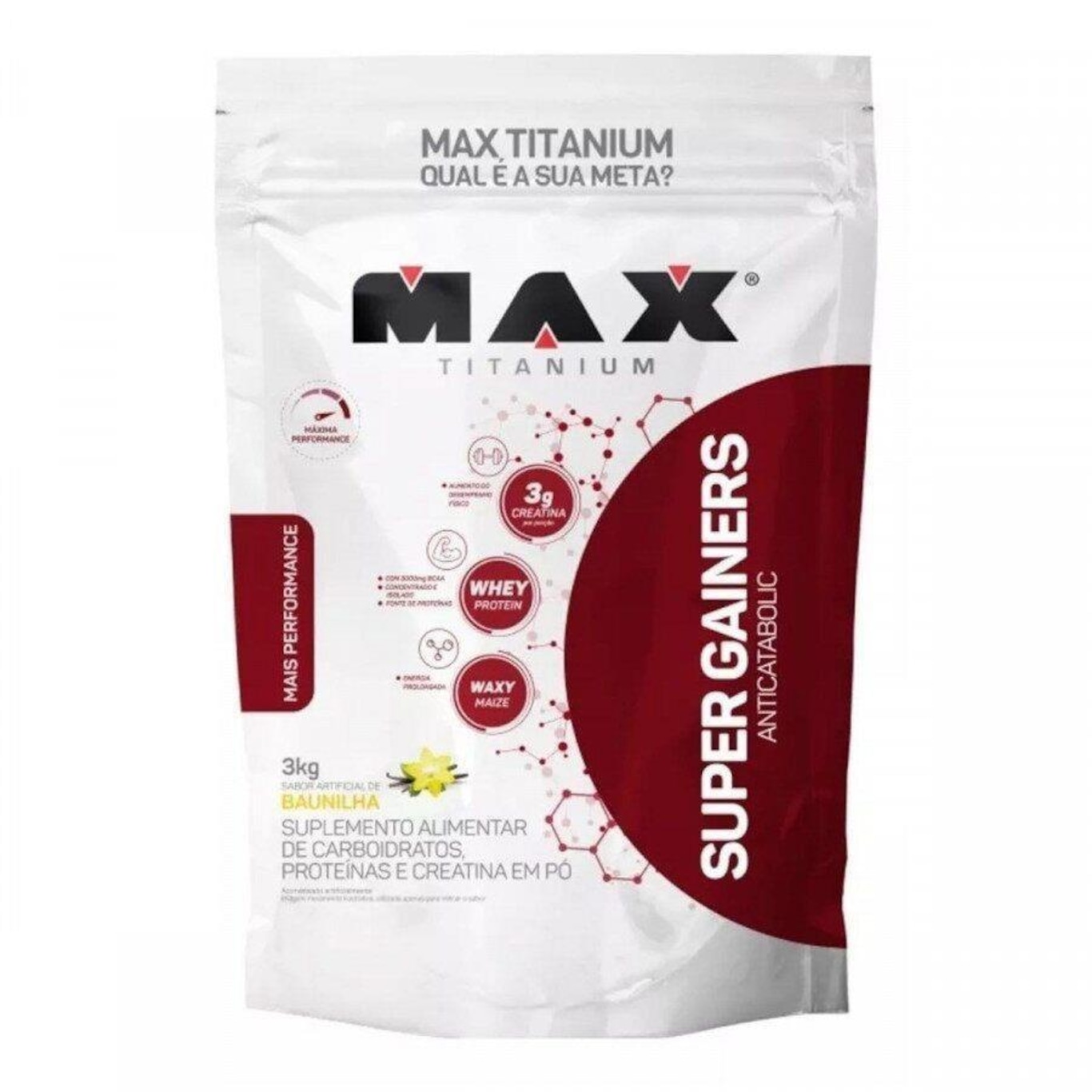 Super Gainers Anticatabolic Max Titanium - Baunilha - 3.000g - Foto 1