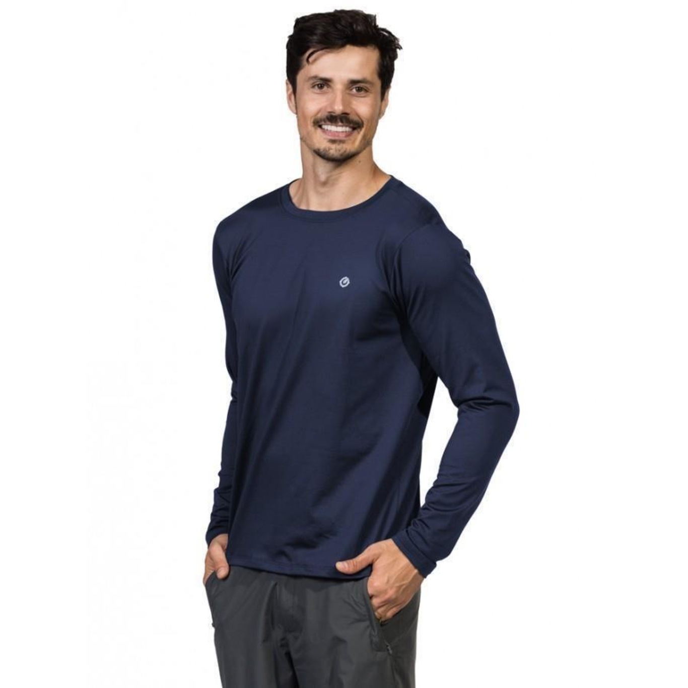 Camiseta Manga Longa Extreme UV Térmica para Frio com Proteção Solar - Masculina - Foto 2