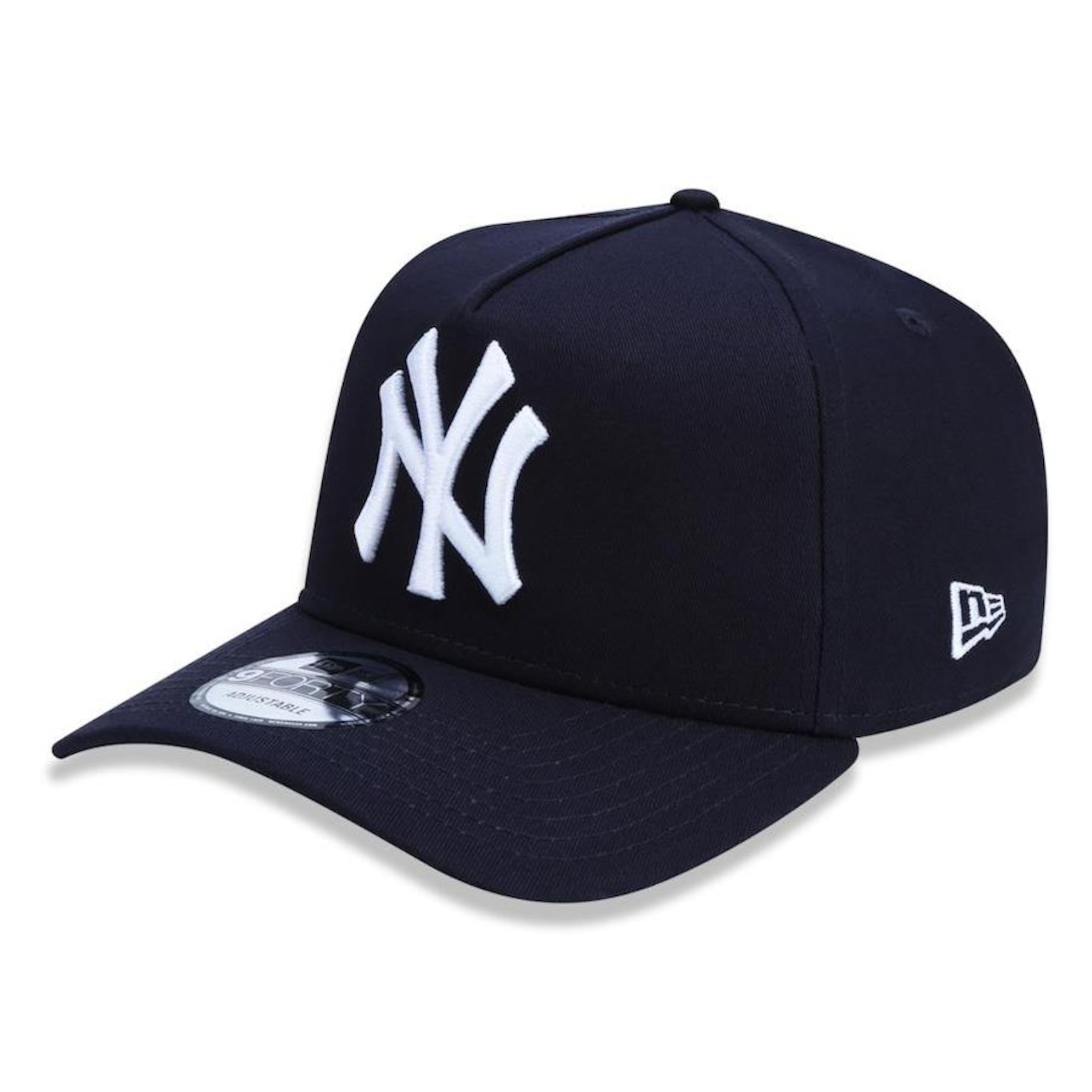 Boné Aba Curva New Era 9Forty A-Frame MLB New York Yankees Basic - Ajustável - Snapback - Adulto - Foto 1