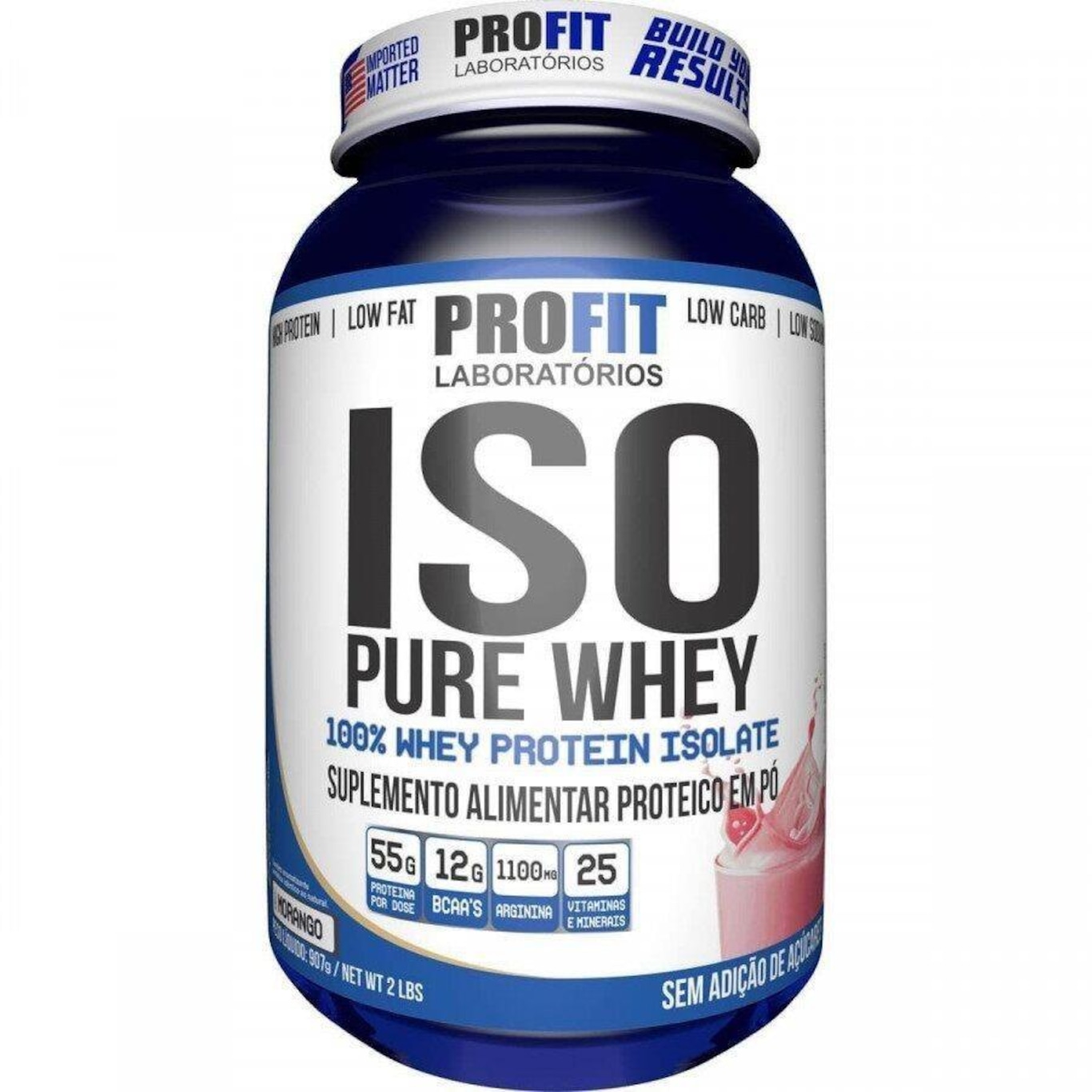 Whey Iso Pure ProFit - Morango - 907g - Foto 1