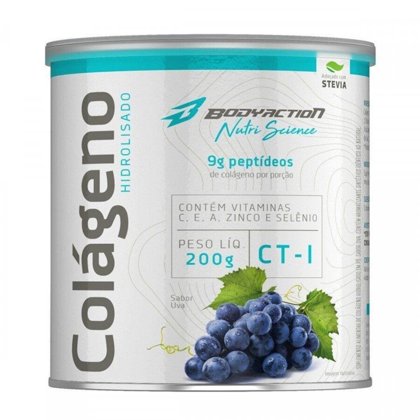 Colágeno Hidrolisado BodyAction Nutri Science - Uva -  200g - Foto 1