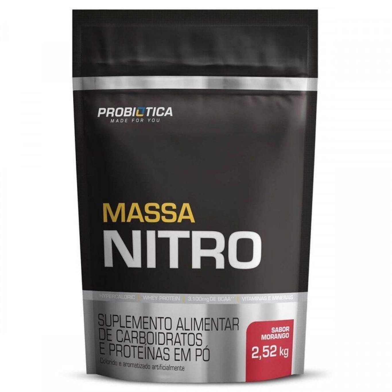 Massa Nitro Probiótica - Morango - Refil 2,5Kg - Foto 1