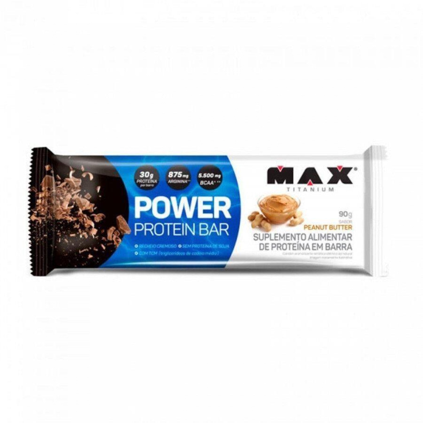 Power Protein Bar Max Titanium - Peanut Butter - 90g - Foto 1