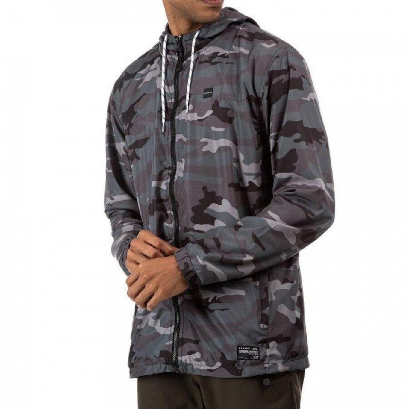 Jaqueta Corta Vento Oakley Camo Windbreaker com Capuz - Masculina - Foto 3