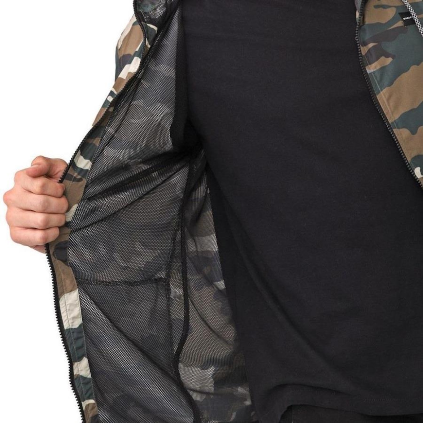 Jaqueta Corta Vento com Capuz Oakley Camo Windbreaker - Masculina - Foto 2