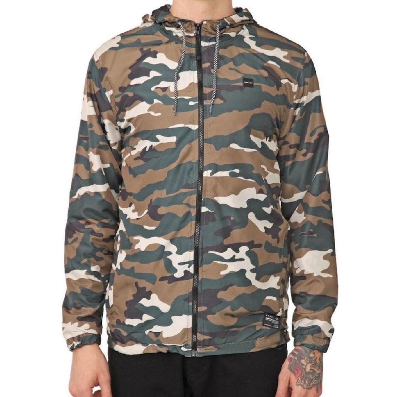 Jaqueta Corta Vento com Capuz Oakley Camo Windbreaker - Masculina - Foto 3