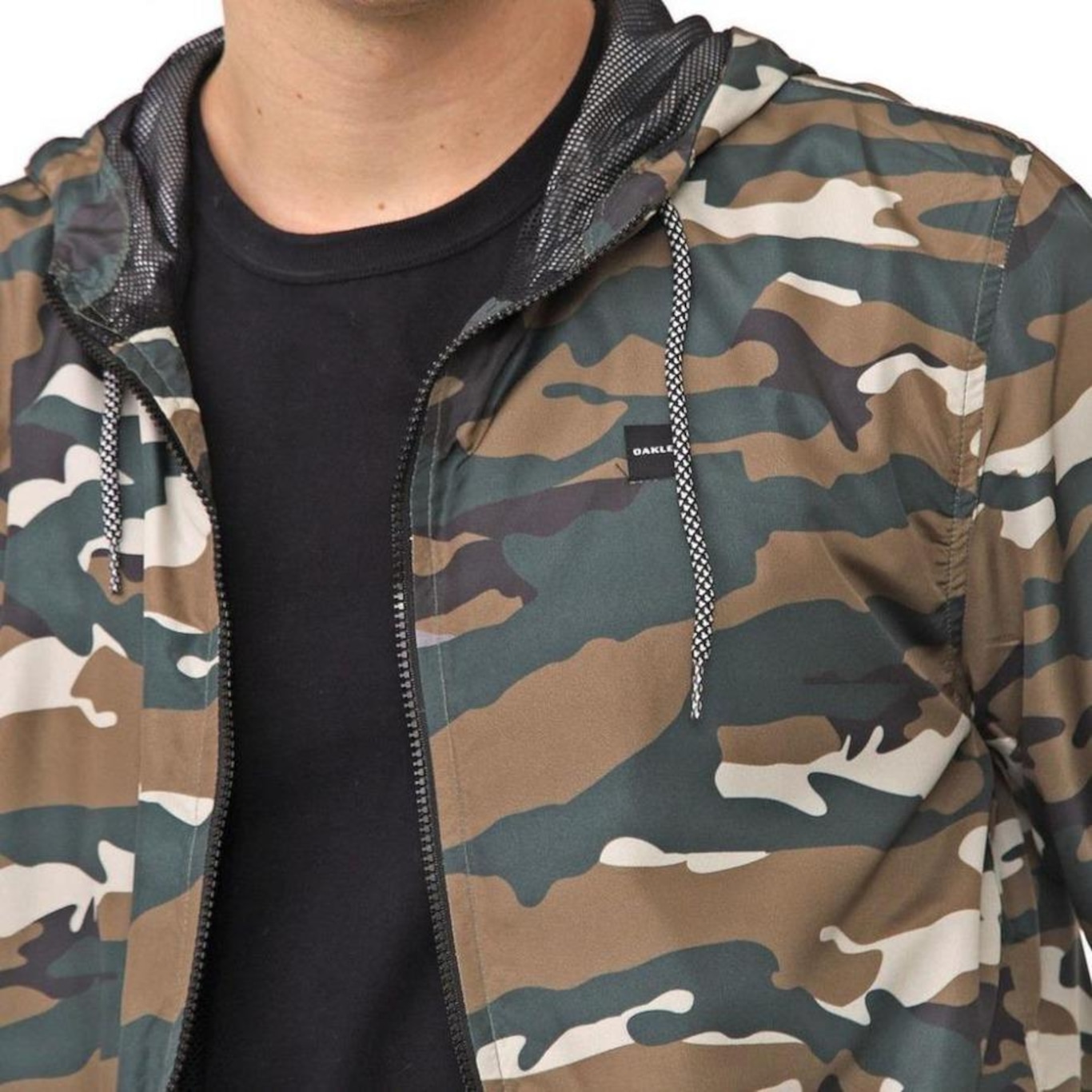 Jaqueta Corta Vento com Capuz Oakley Camo Windbreaker - Masculina - Foto 5