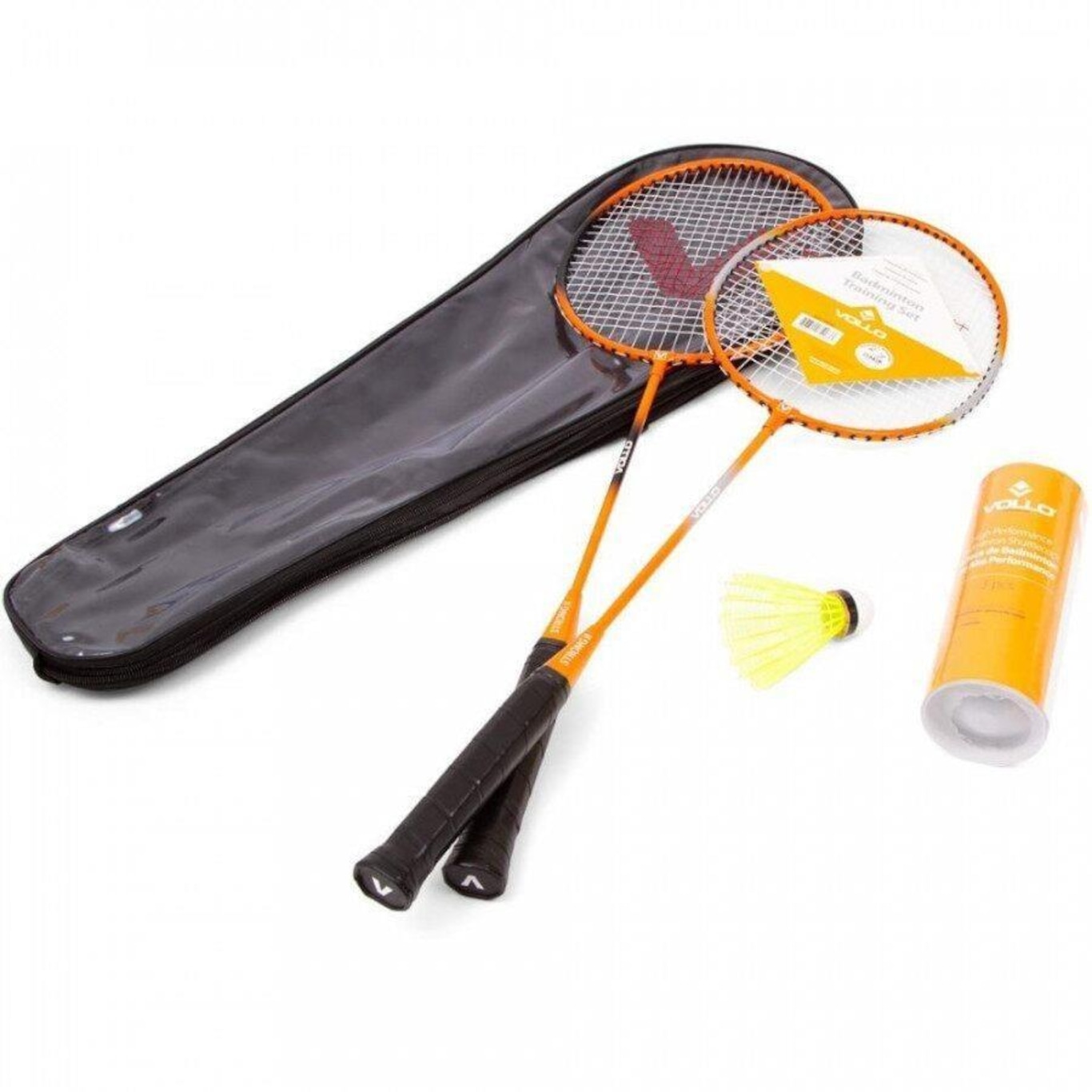 Kit de Badminton Vollo: 2 Raquetes + Petecas + Raqueteira - Foto 1