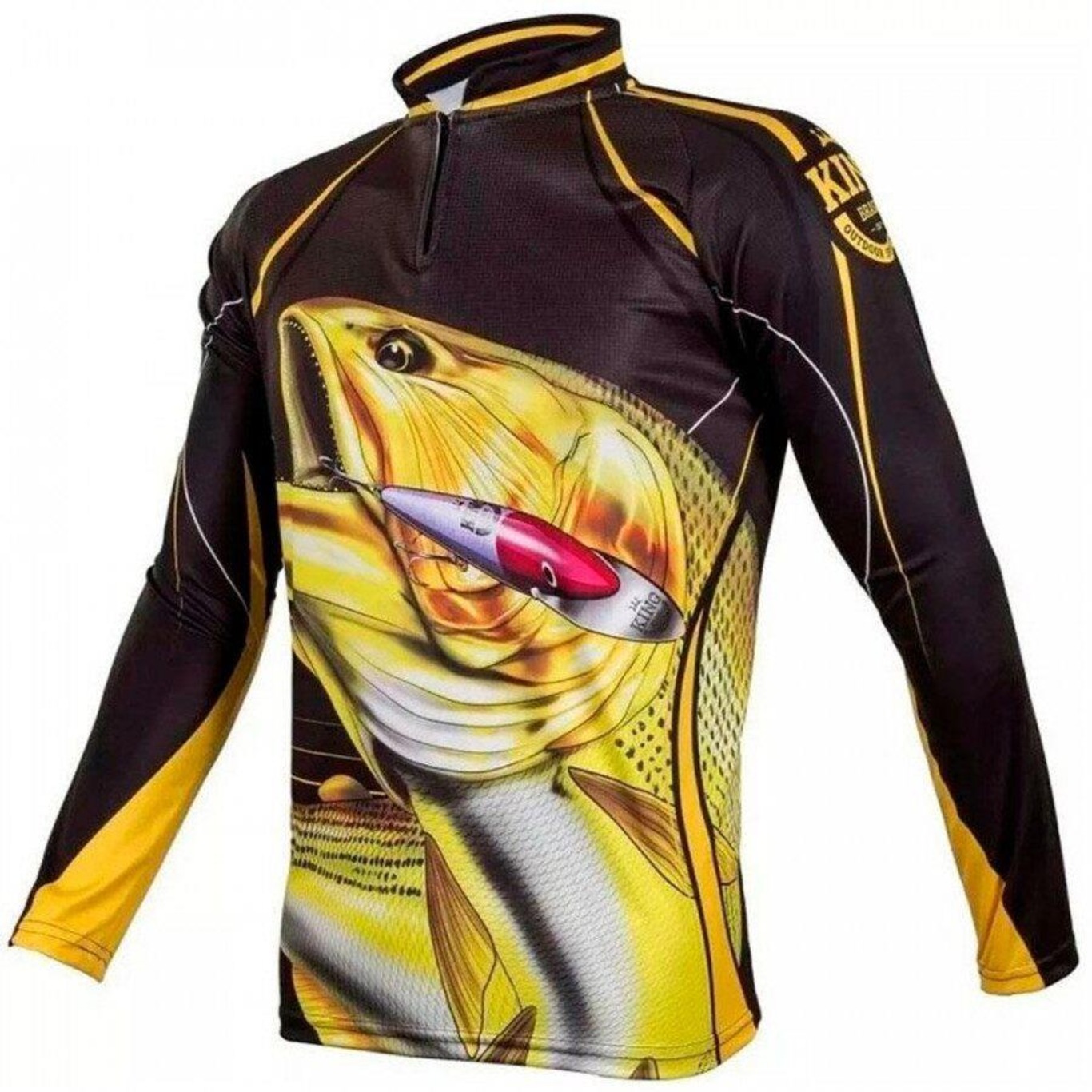 Camisa Manga Longa de Pesca King Brasil Sublimada - Masculina - Foto 3