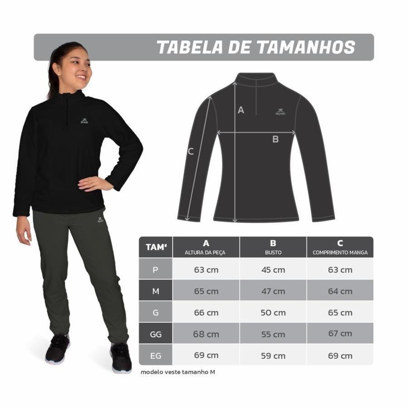 Blusão Muvin Fleece Solid Ls/Zm - Feminino - Foto 4