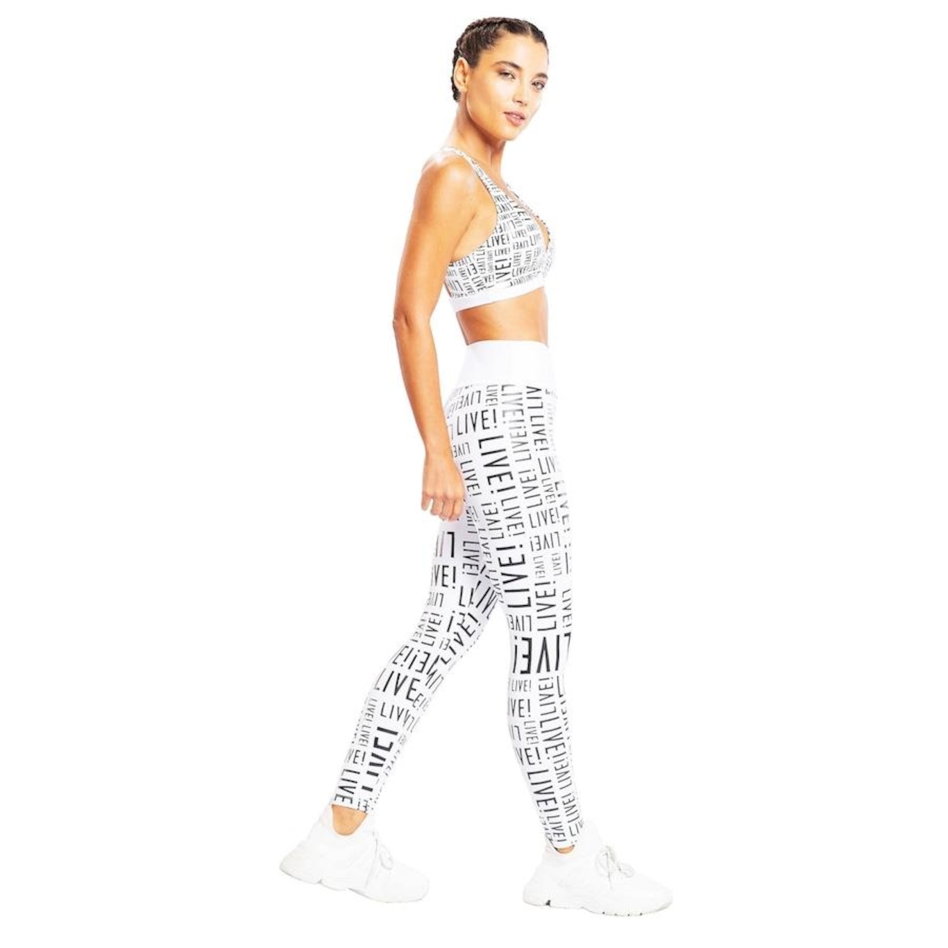 Calça legging 3D cós alto fitness - White Wolf moda feminina