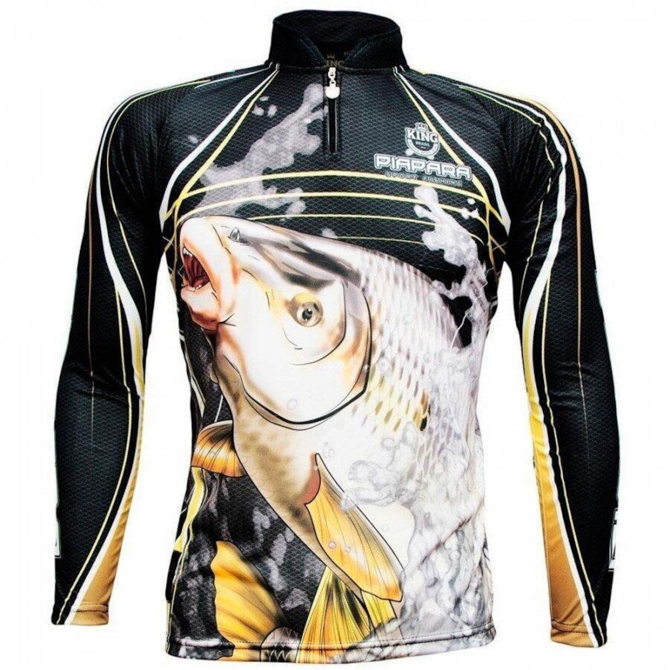 Camiseta Manga Longa de Pesca King Brasil Piapara Sublimada - Masculina - Foto 1