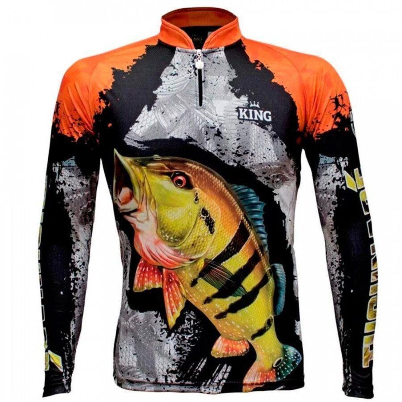 Camiseta Manga Longa de Pesca King Brasil Tucunaré Sublimada - Masculina - Foto 1