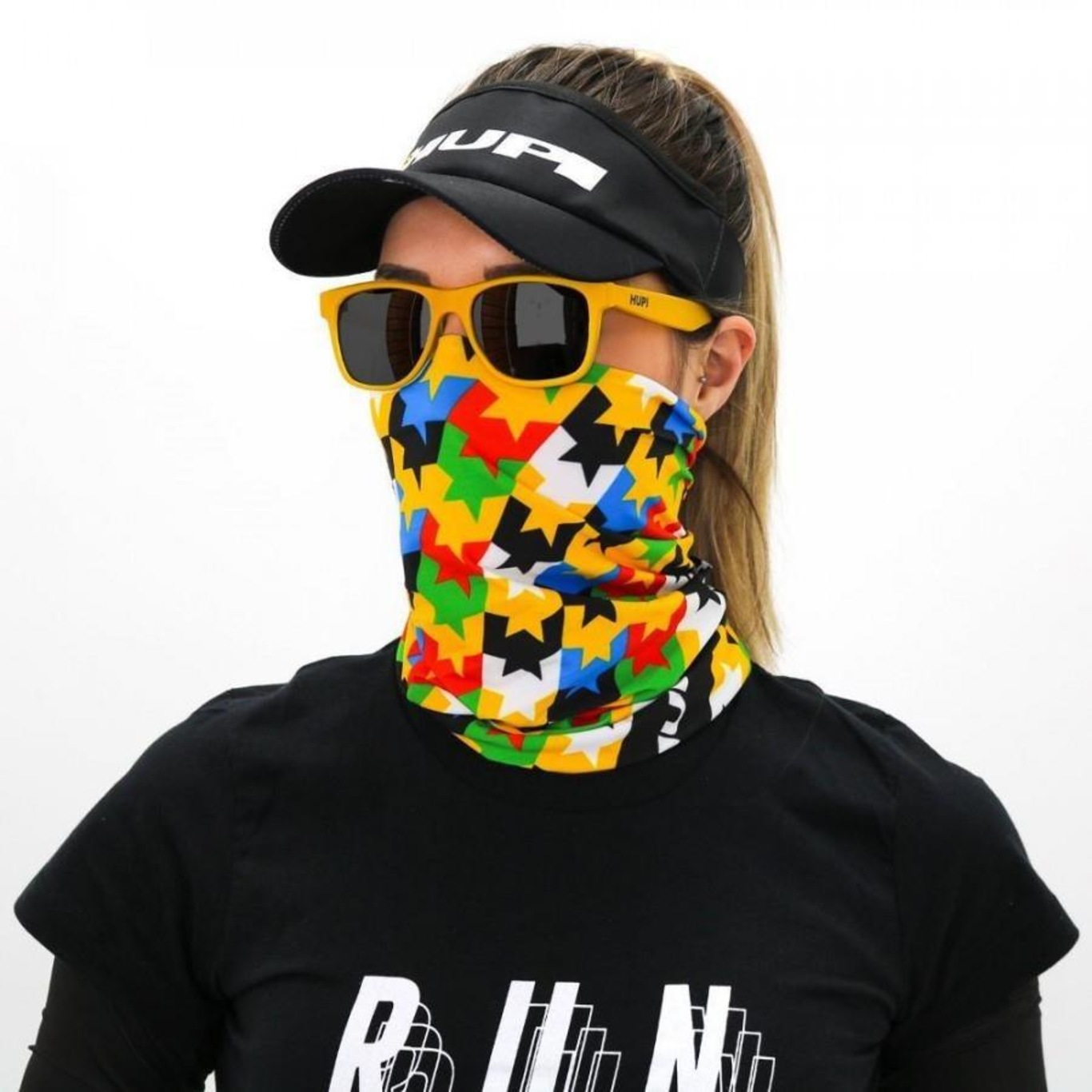 Bandana para Corrida e Ciclismo HUPI Colorful Tubular - Adulto - Foto 3