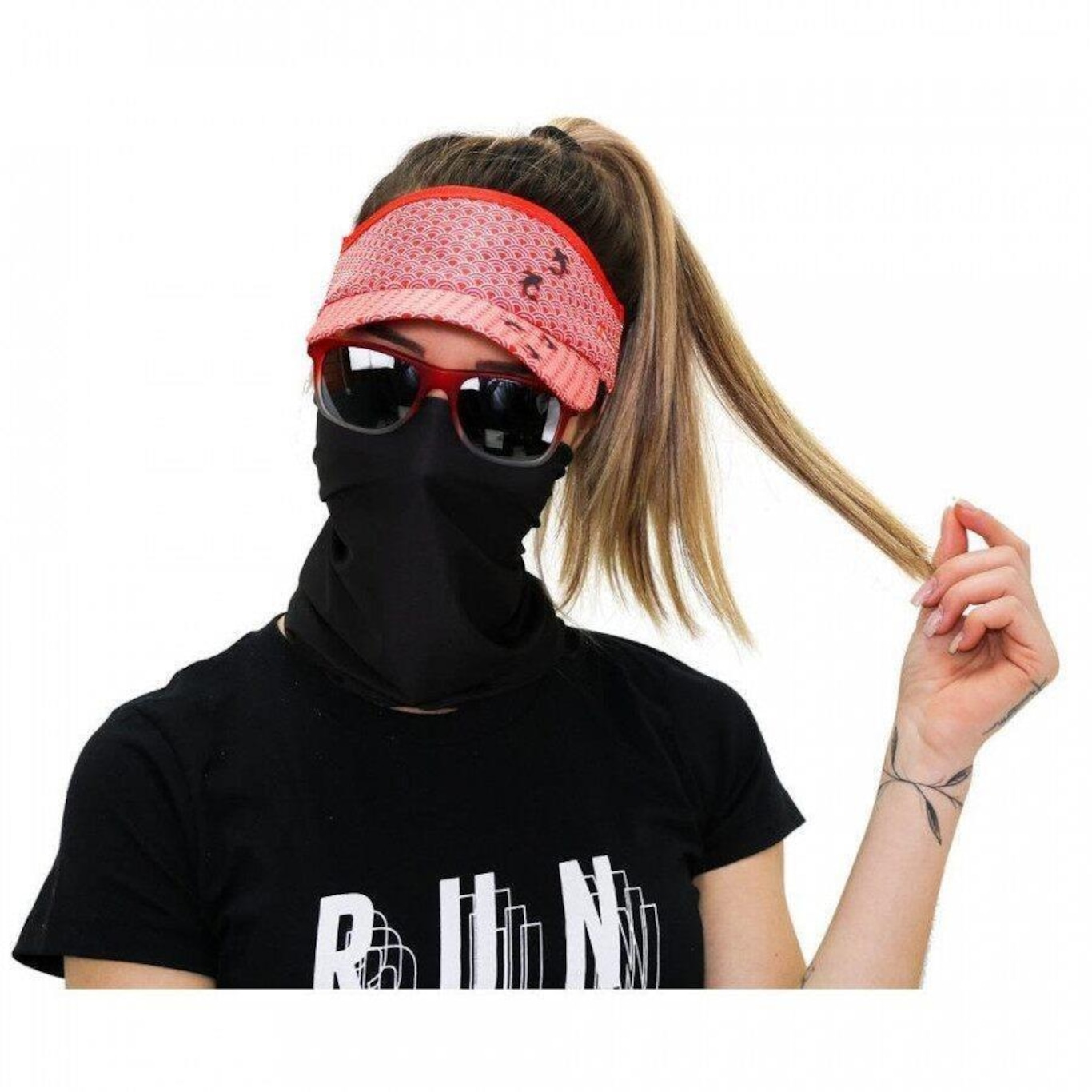 Bandana  para Corrida e Ciclismo Hupi Tubular Liso - Adulto - Foto 4