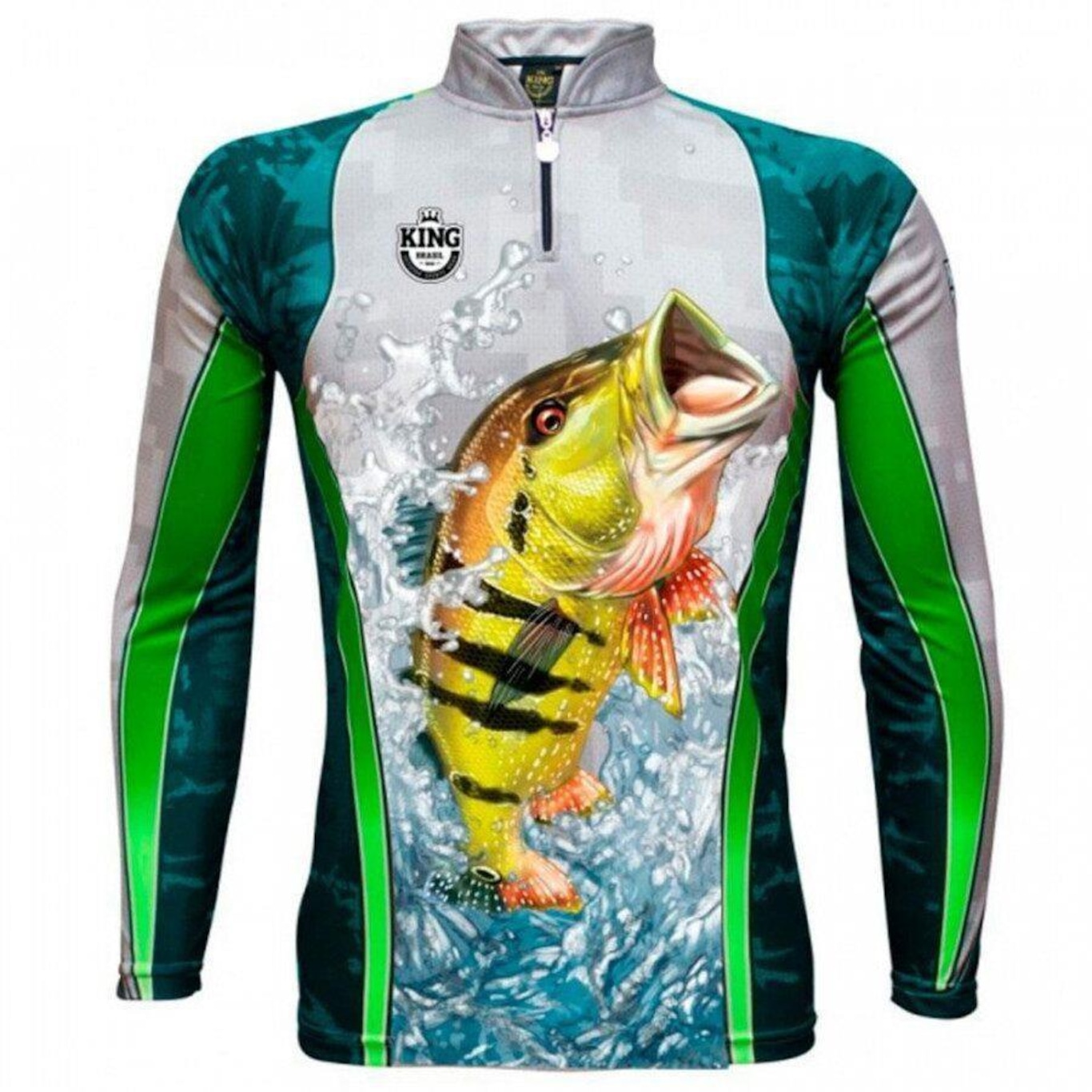 Camiseta Manga Longa King Brasil de Pesca Sublimada - Masculina - Foto 1