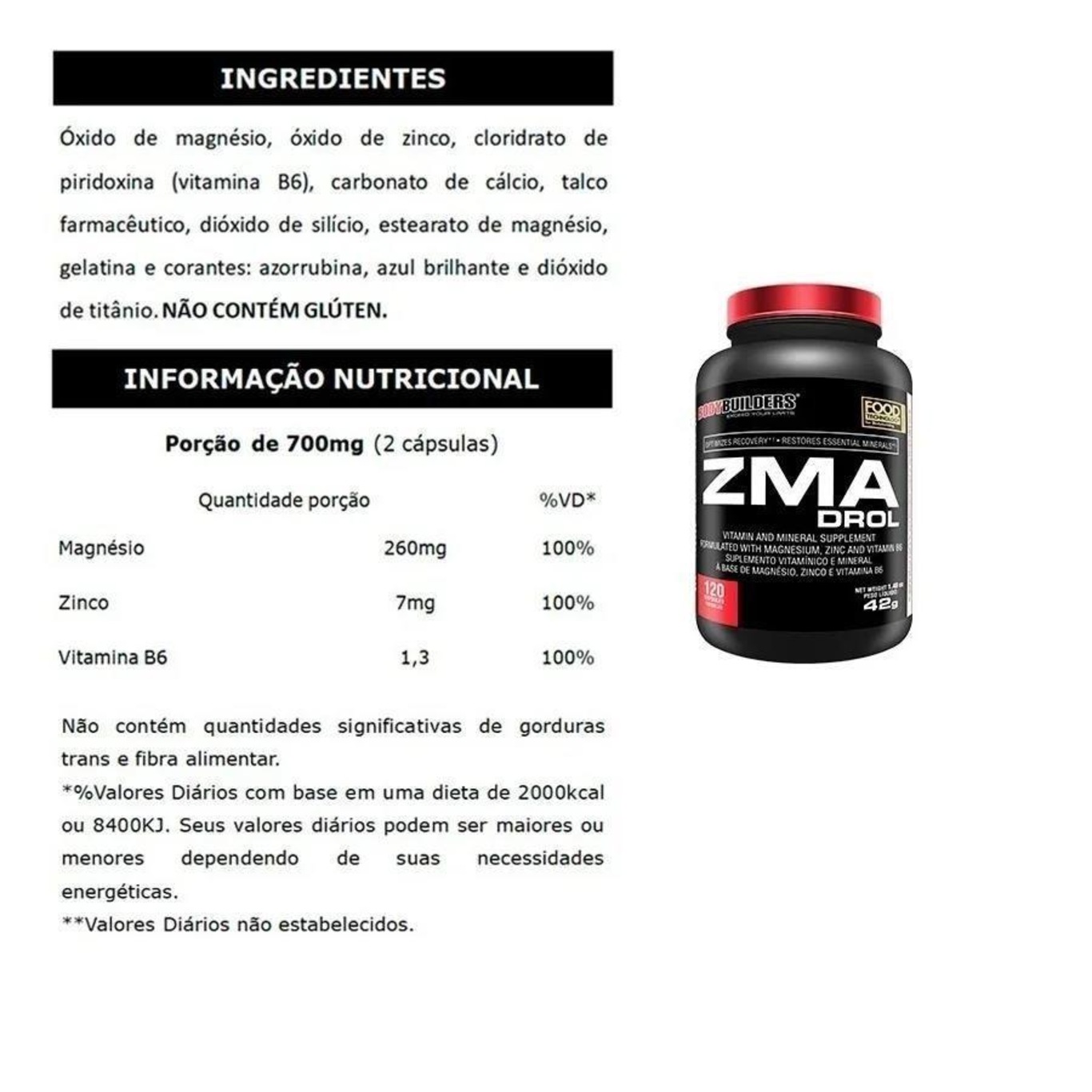 Kit Bodybuilders: Six Advanced - Chocolate - 900g + BCAA - 100g + Voltz + ZMA + Creatina - 100g + Coqueteleira - Foto 4