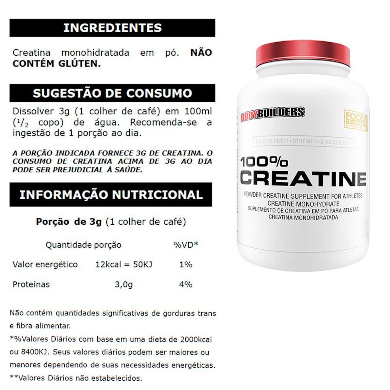 Kit Bodybuilders: Six Advanced - Chocolate - 900g + BCAA - 100g + Voltz + ZMA + Creatina - 100g + Coqueteleira - Foto 5