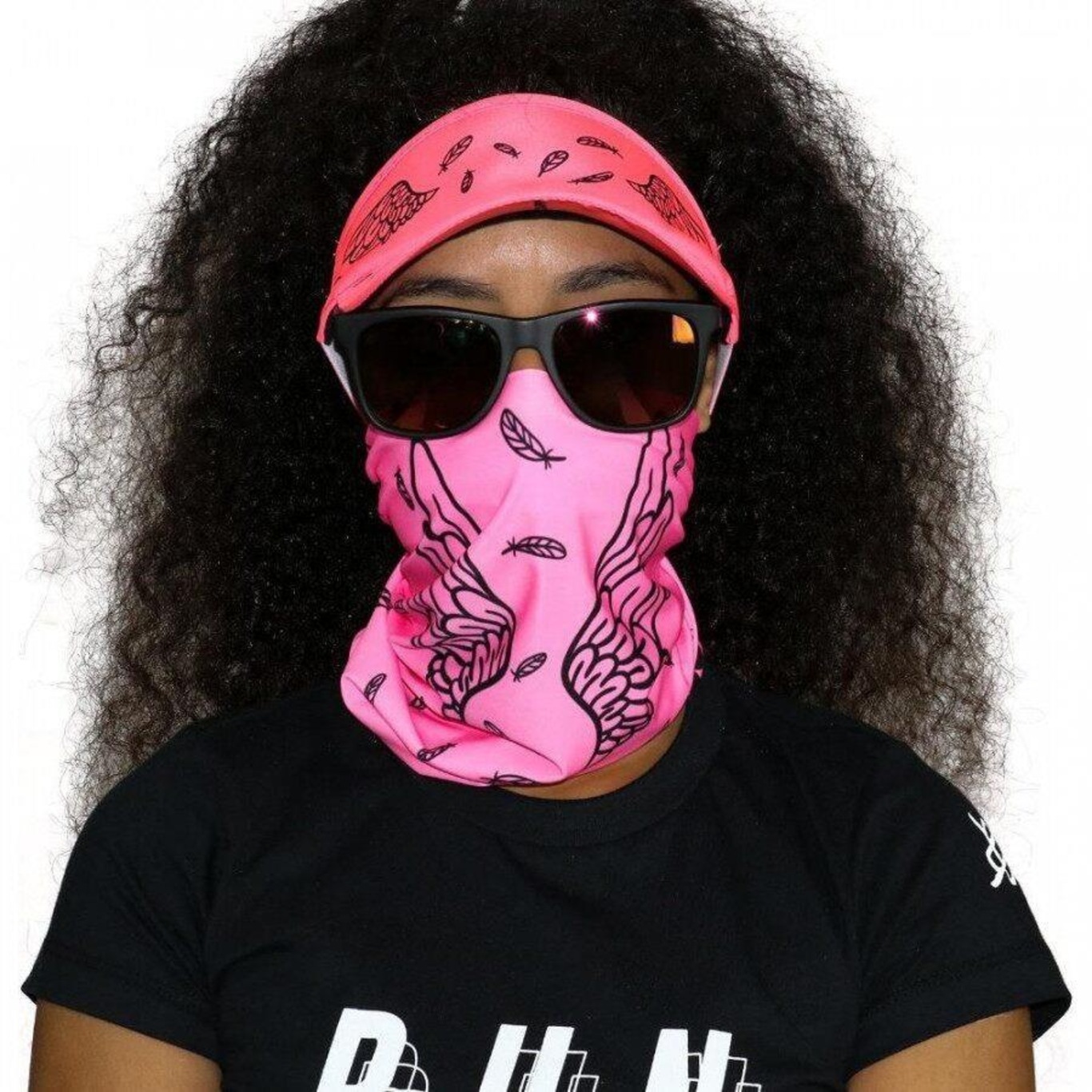 Bandana Hupi Asas Rosa Formato Tubular para Corrida e Ciclismo - Adulto - Foto 2