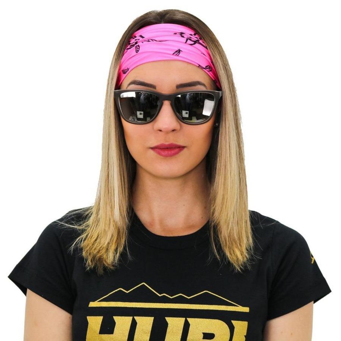 Bandana Hupi Asas Rosa Formato Tubular para Corrida e Ciclismo - Adulto - Foto 5