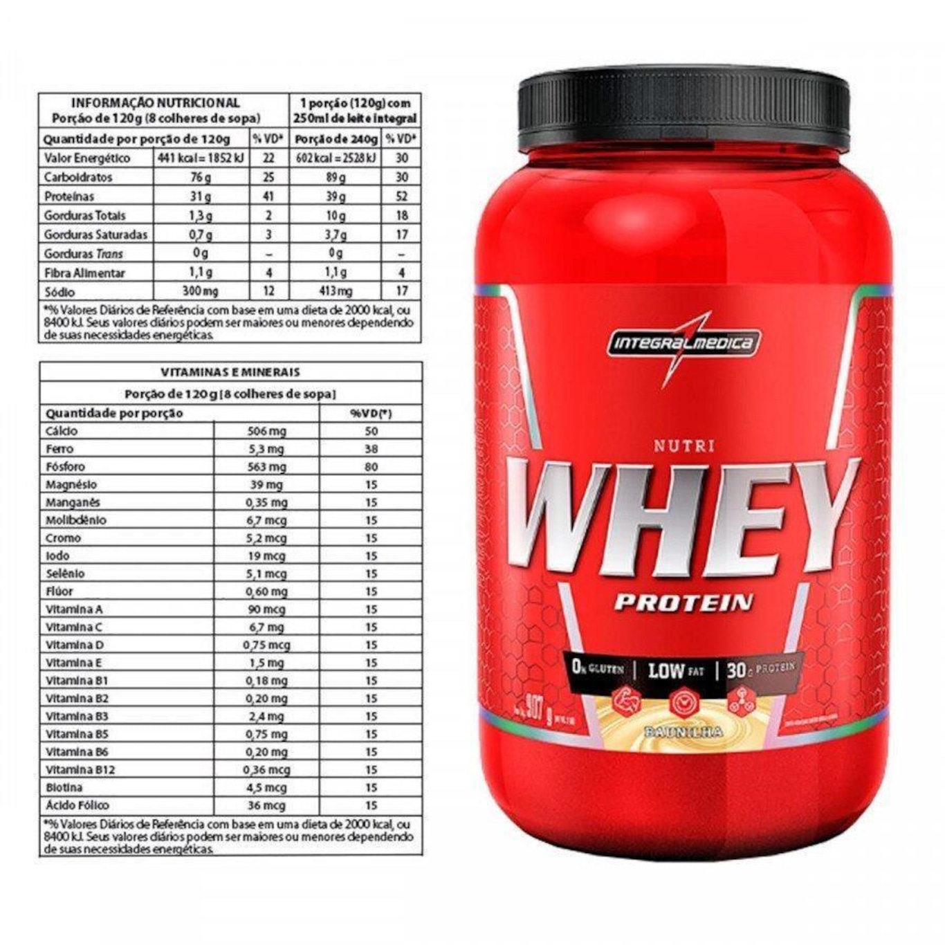 Whey Protein Integralmédica Baunilha Nutri Refil - 900g - Foto 2