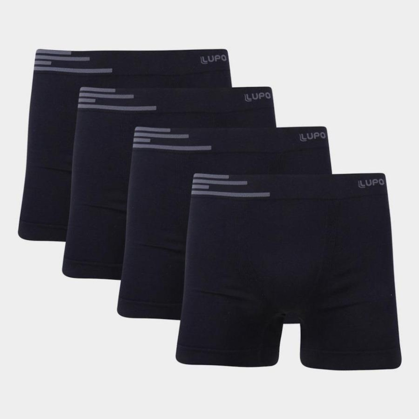 Kit de Cueca Boxer Lupo sem Costura com 4 unidades - Adulto - Foto 1