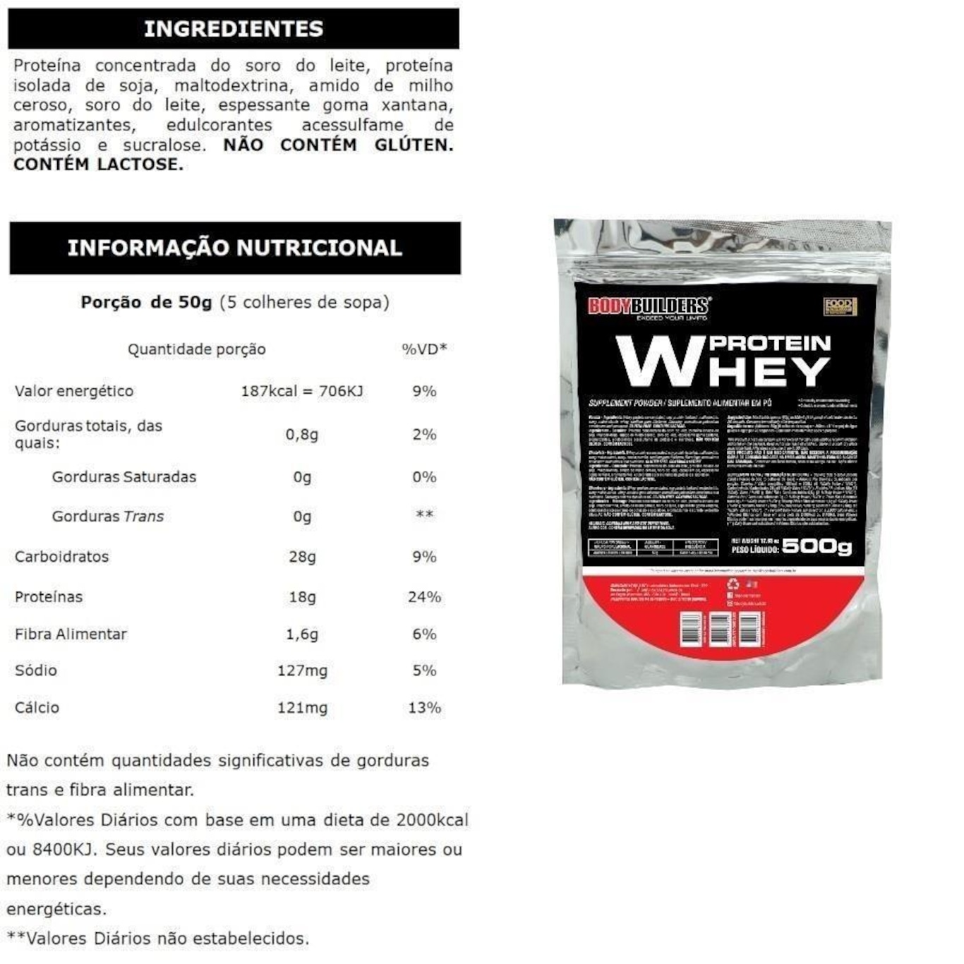 Kit Bodybuilders: Hipercalórico Waxy Mass - Morango - 3kg + Whey Protein Chocolate 500g + BCAA 100g - Foto 3