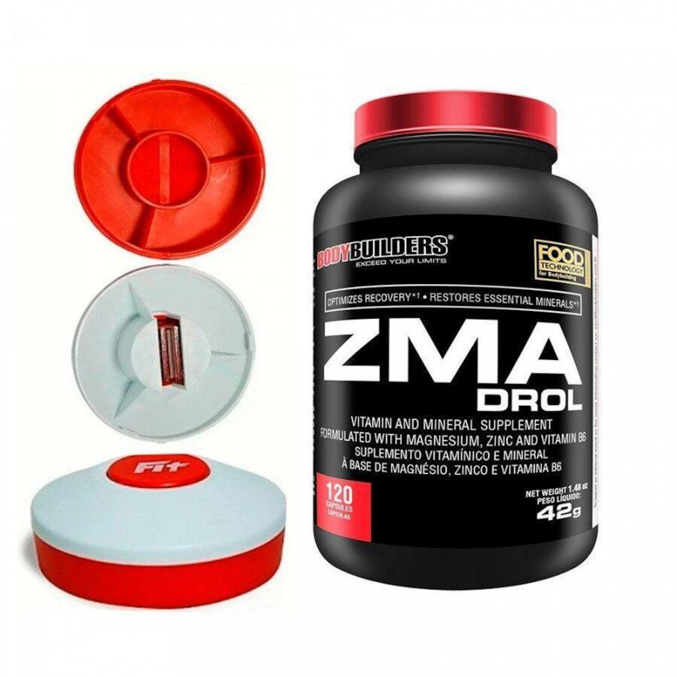 Kit Bodybuilders: ZMA Drol - 120caps + Porta Capsulas - Foto 1