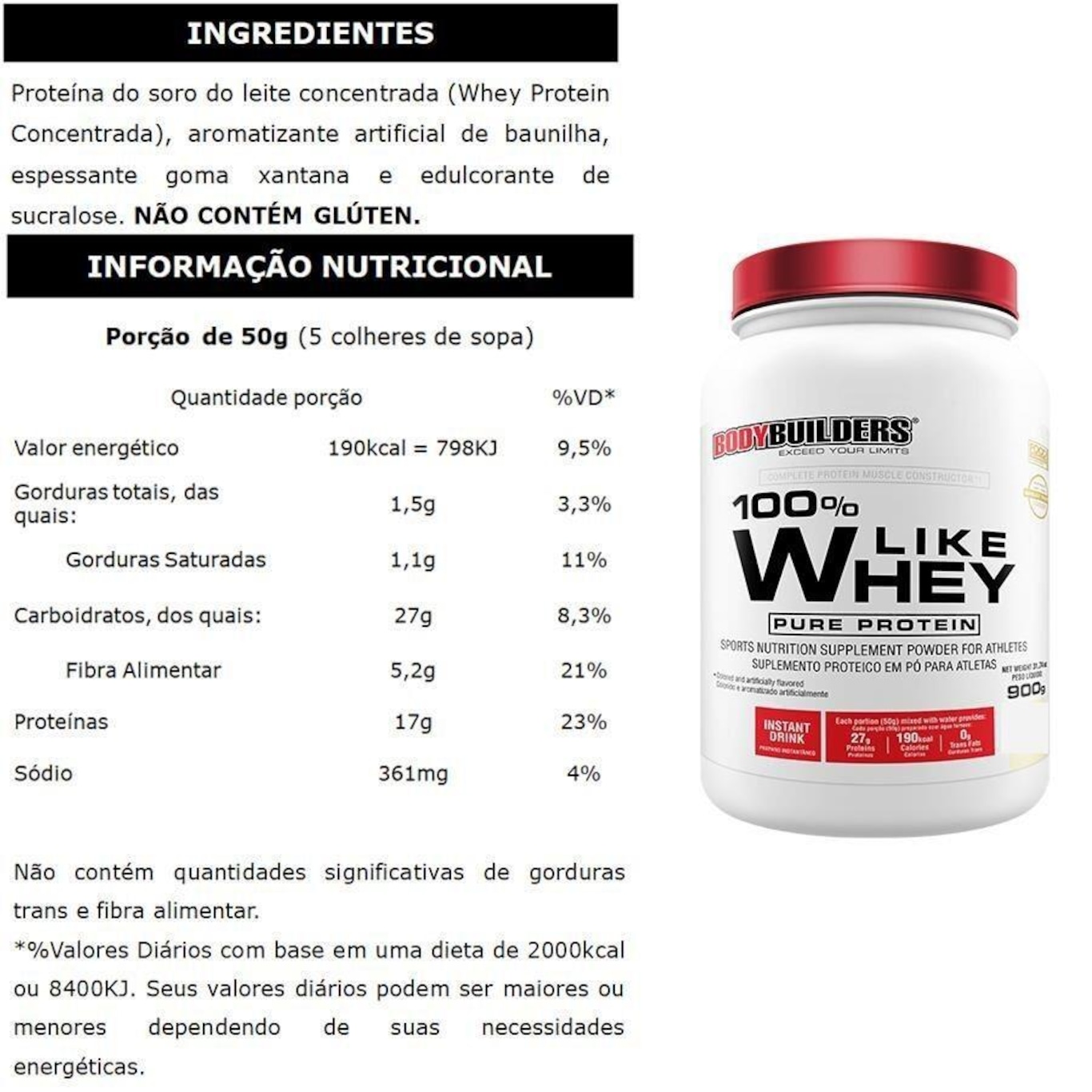 Kit Bodybuilders: 100% Like Whey - Morango - 900g + BCAA - Tangerina - 100g + Creatina - 100g - Foto 4