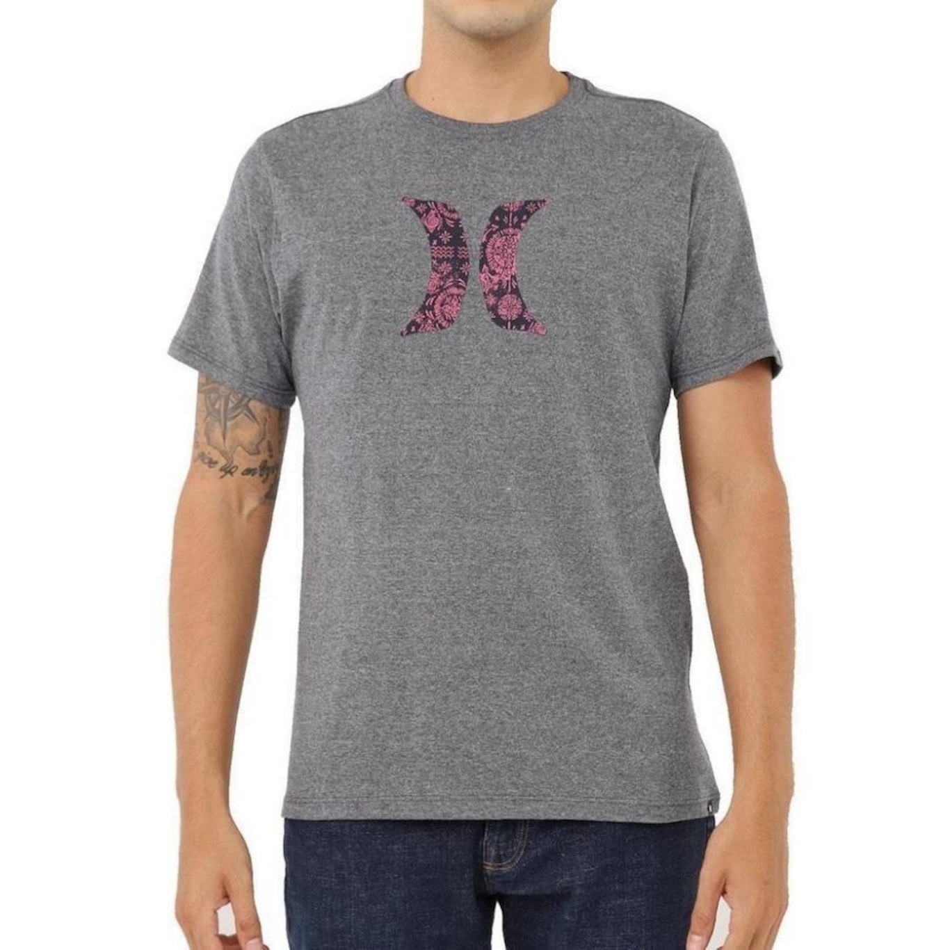 Camiseta Hurley Icon Ornamental - Masculina - Foto 1