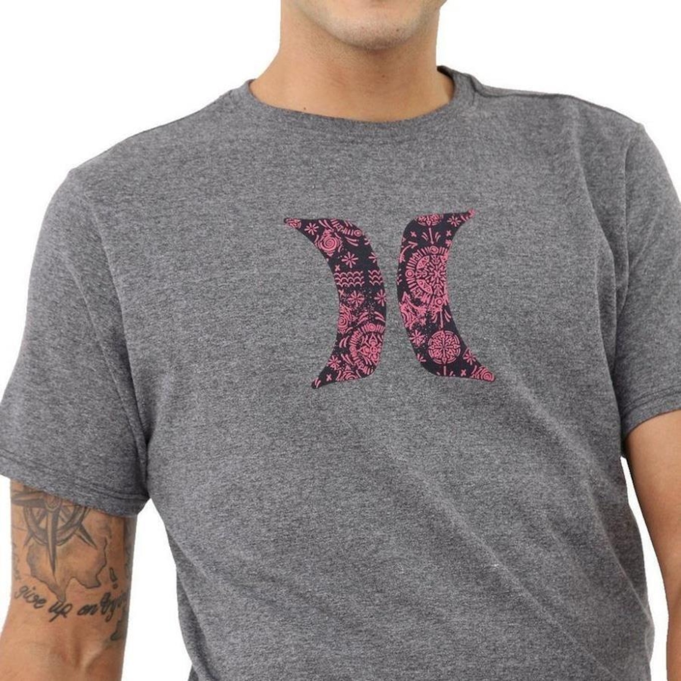 Camiseta Hurley Icon Ornamental - Masculina - Foto 3