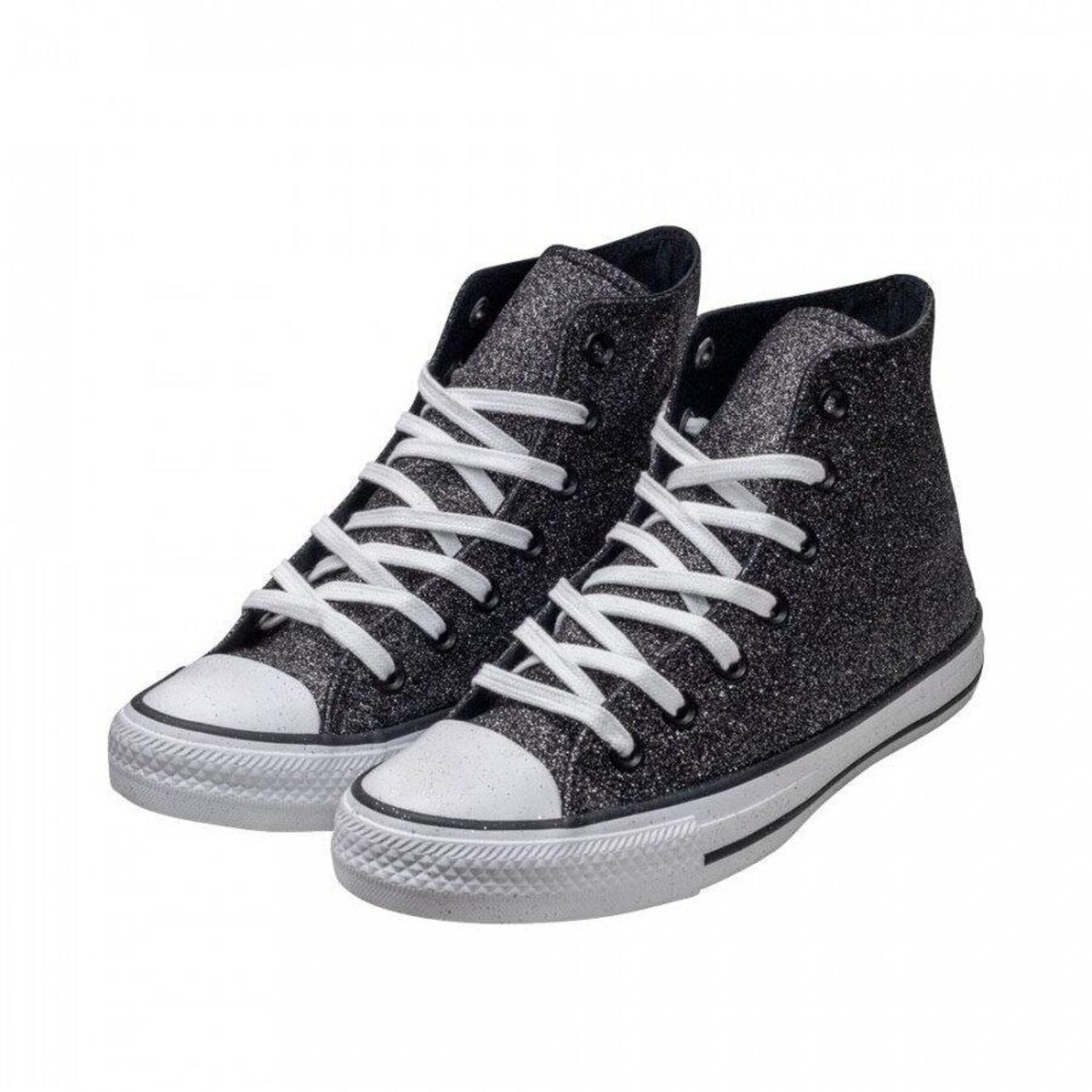 Tênis All Star Chuck Taylor Cano Alto Glitter Preto Feminino