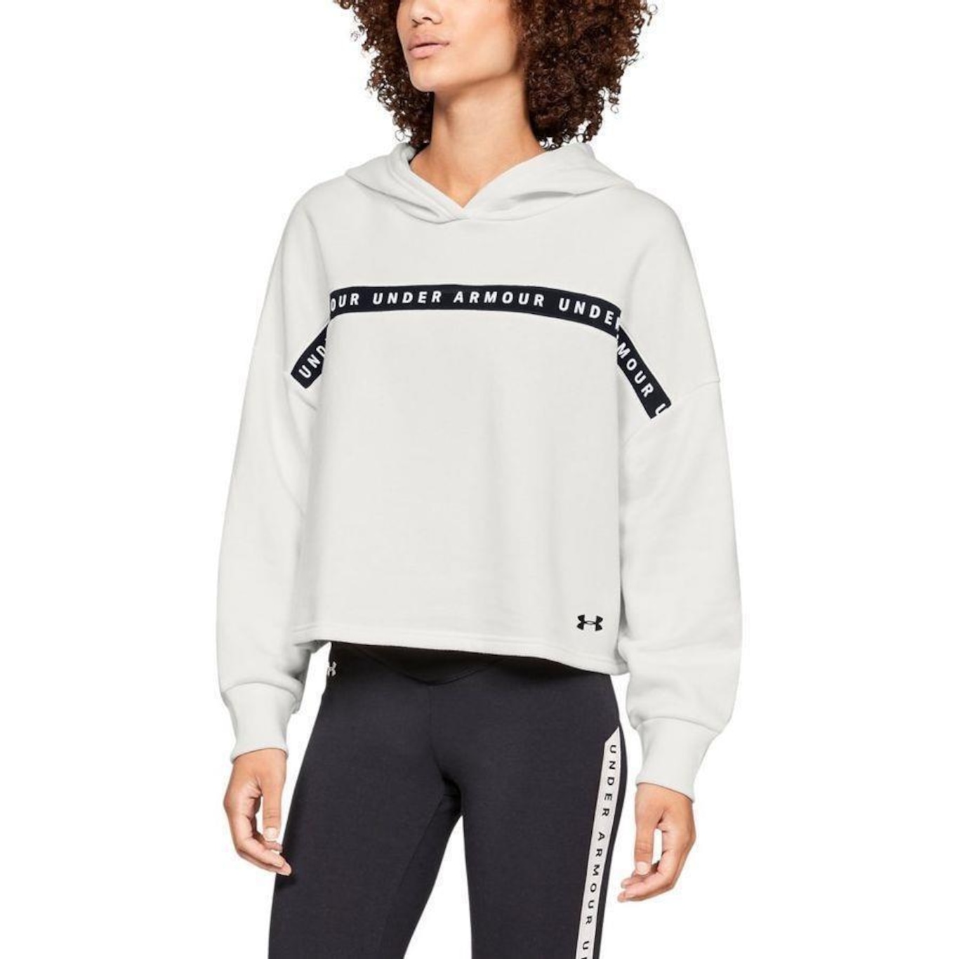 Blusão de Moletom com Capuz Under Armour Taped Fleece - Feminino - Foto 1