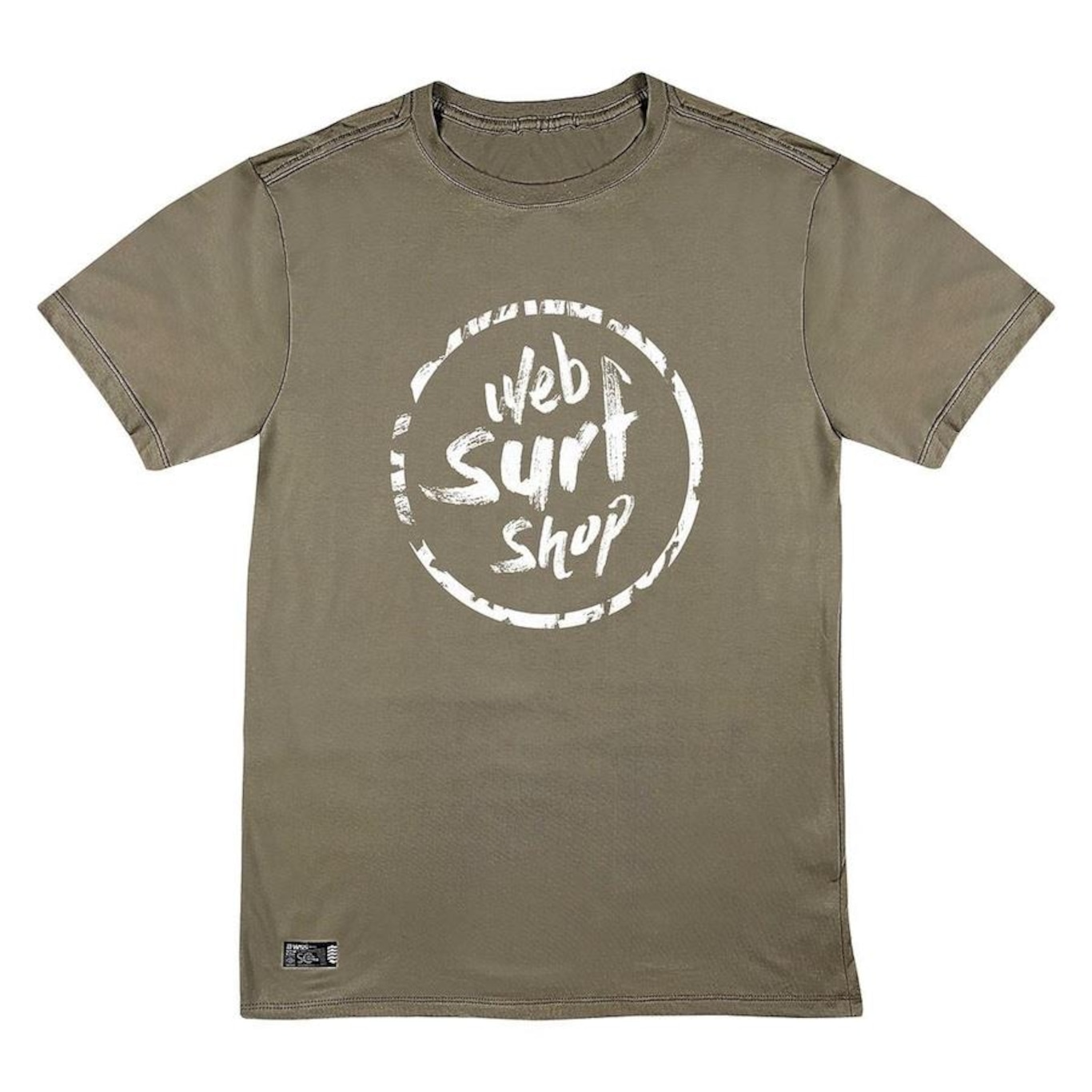 Camiseta Web Surf Shop Brasil Ink Web Khaki - Masculina - Foto 1