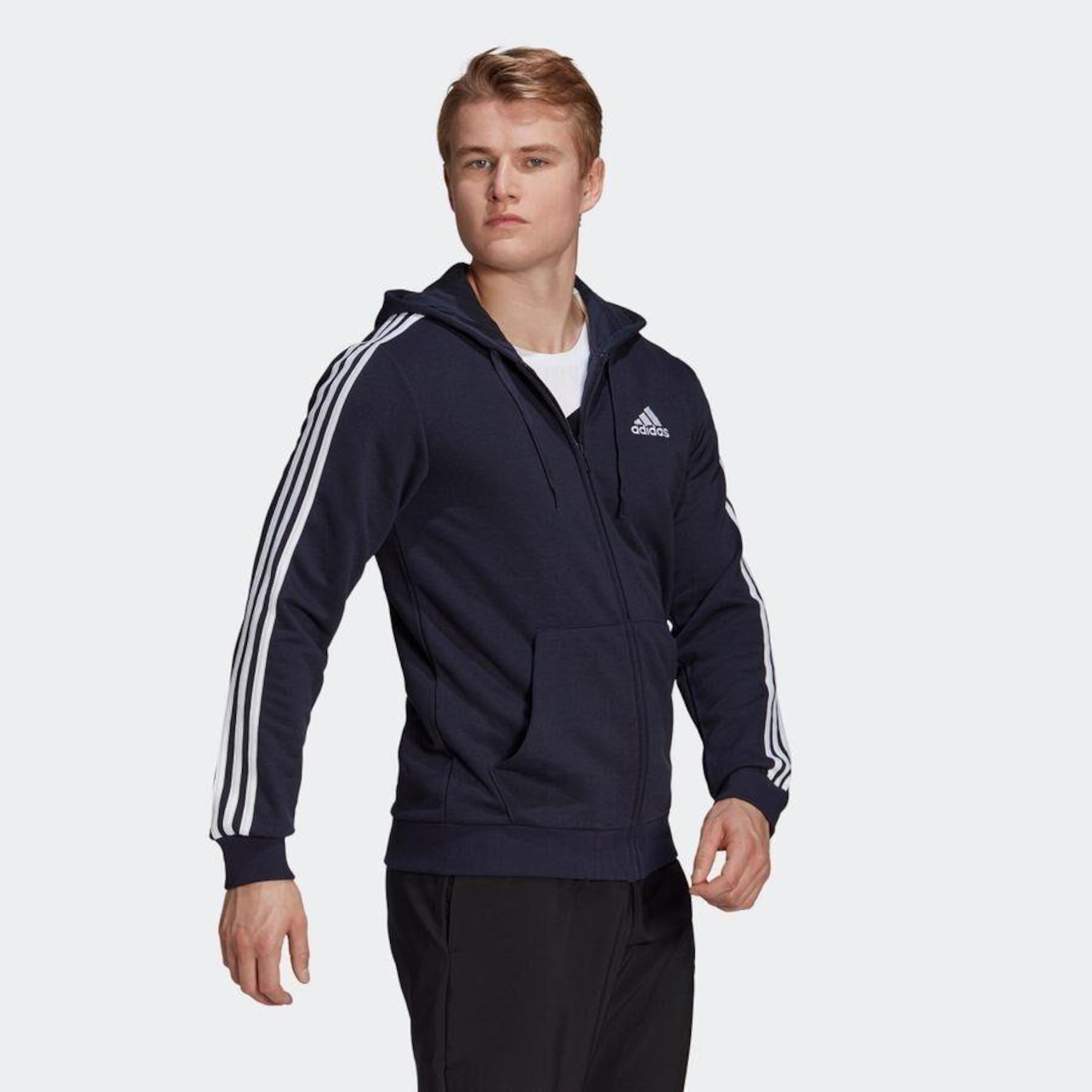 Moletom masculino best sale com ziper adidas