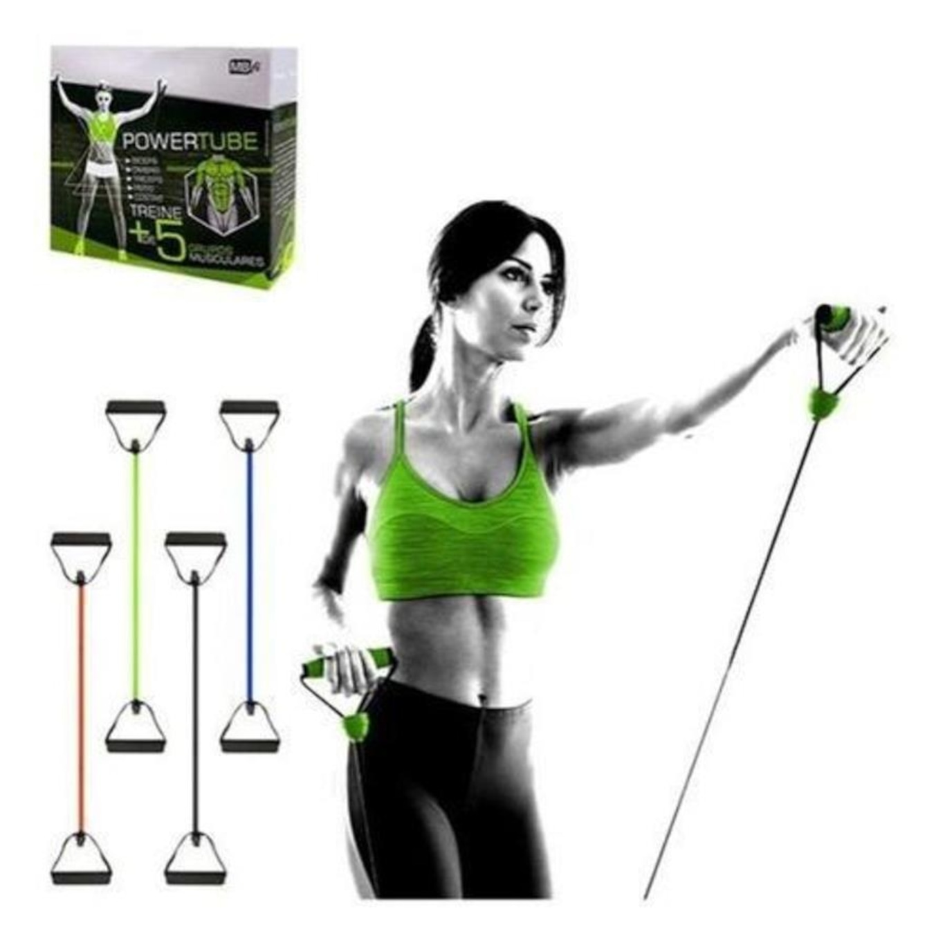 Extensor Elástico Mbfit Power Tube de Tensão Exercícios - Foto 2