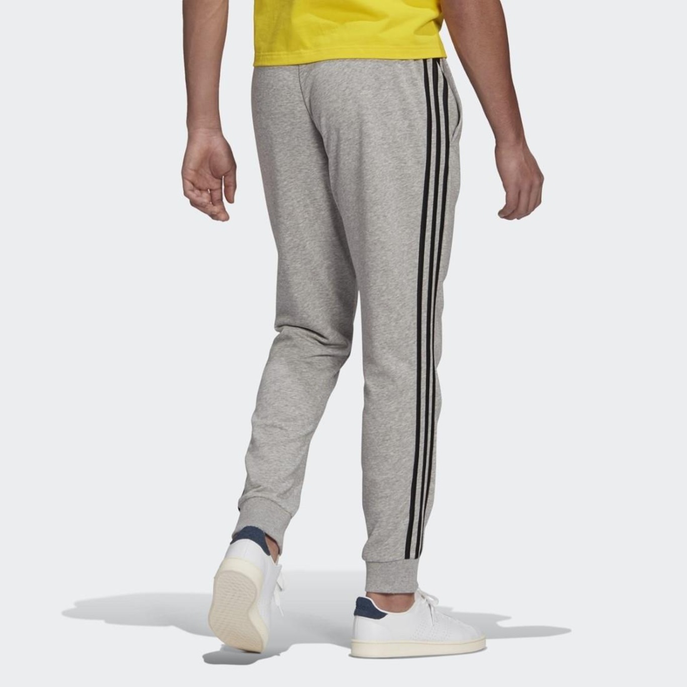 Calça Adidas Moletinho Essentials 3-Stripes Cinza Masculina